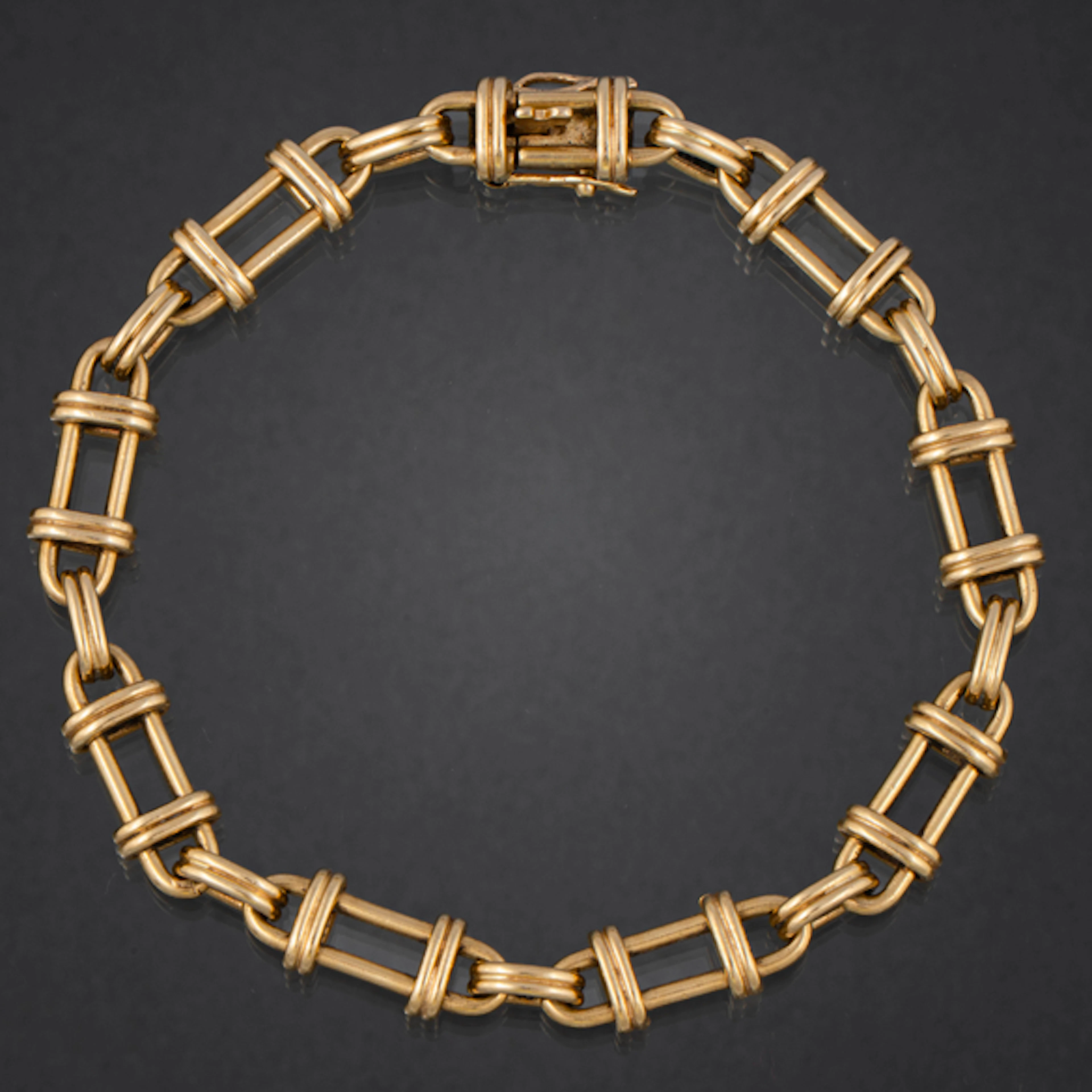 Bonita pulsera de eslabones en oro amarillo de 18 kt