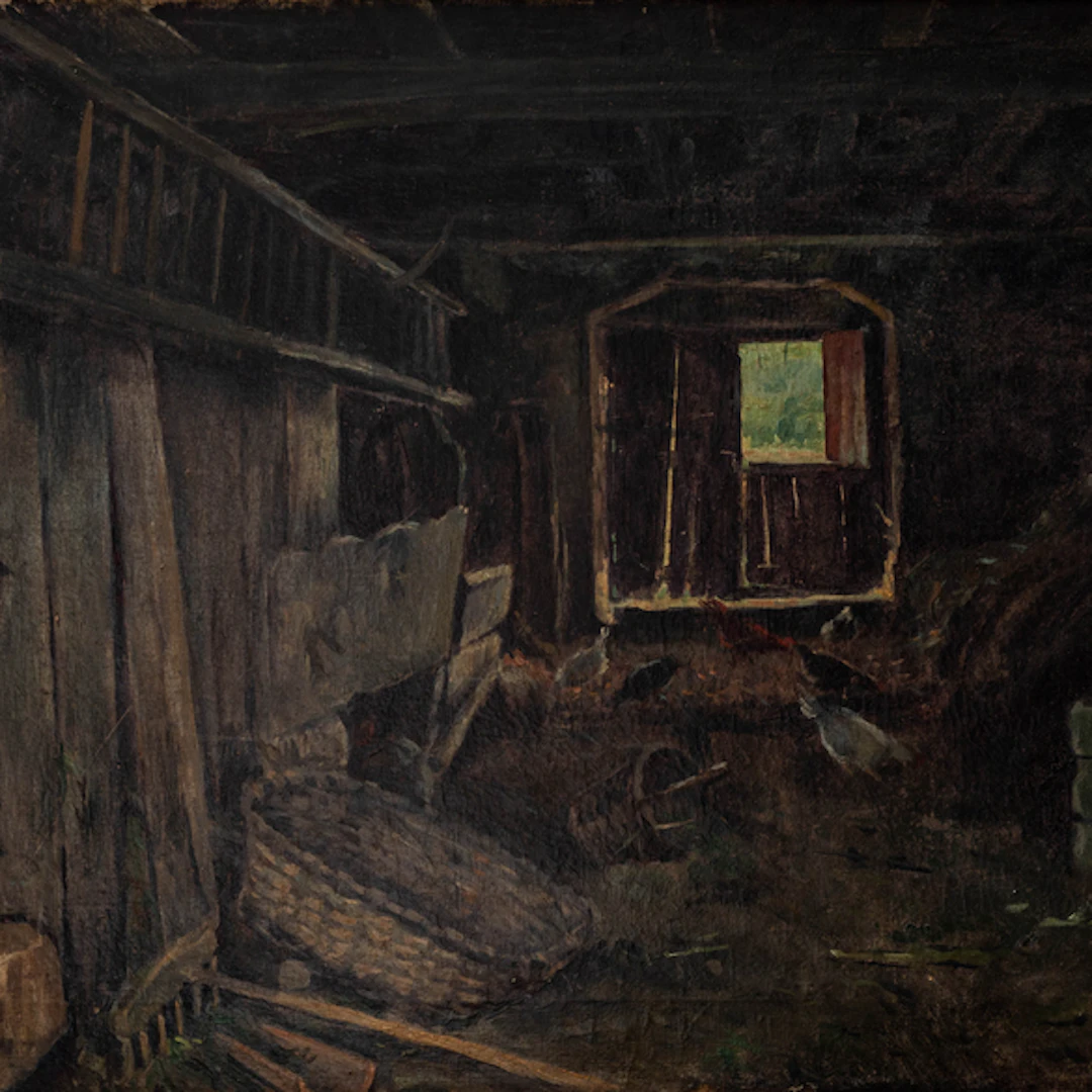 "Interior del cobertizo de caserío vasco" Authorship: VICENTE BERRUETA