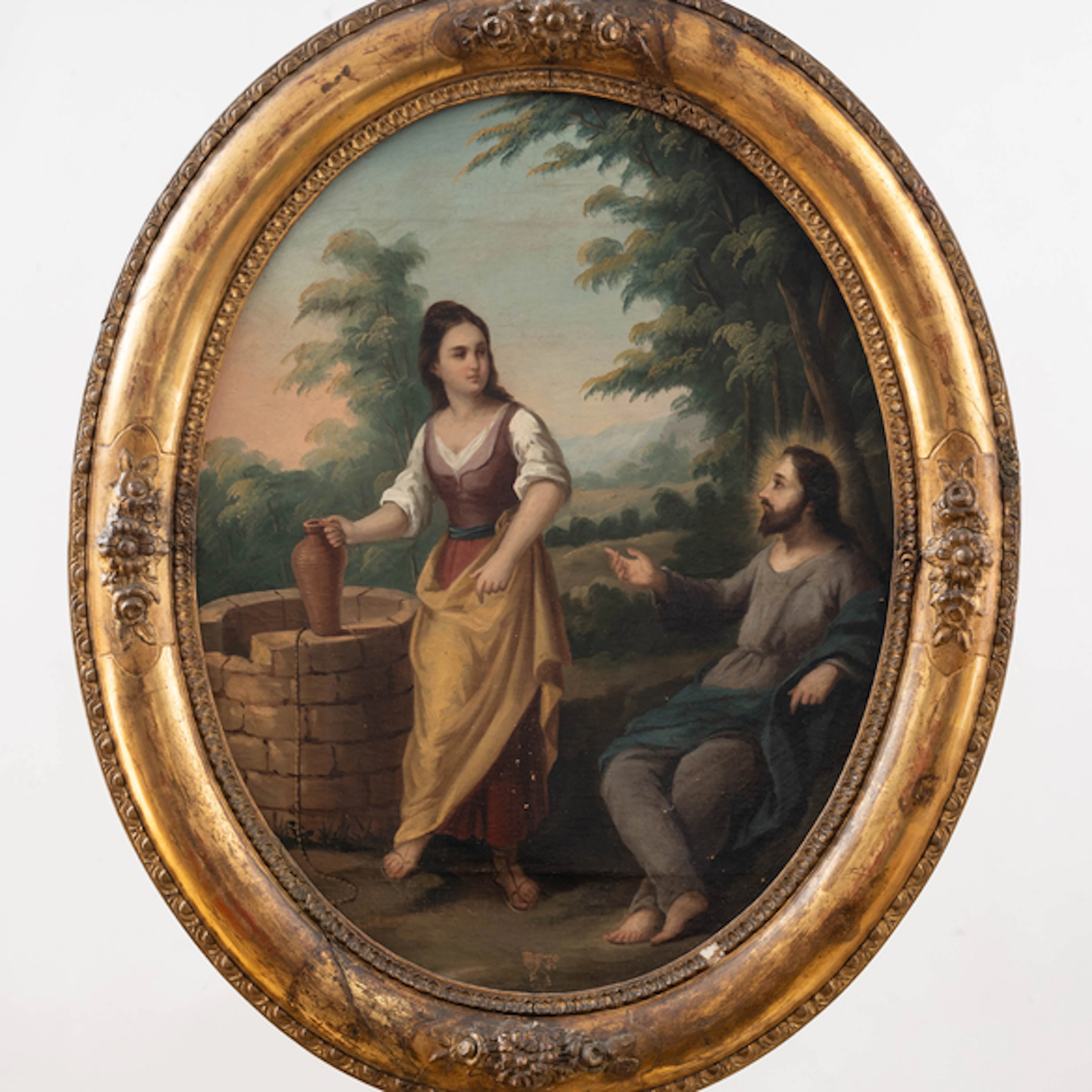 "Jesús y la Samaritana en el pozo" Authorship: ESCUELA SEVILLANA DEL SIGLO XIX