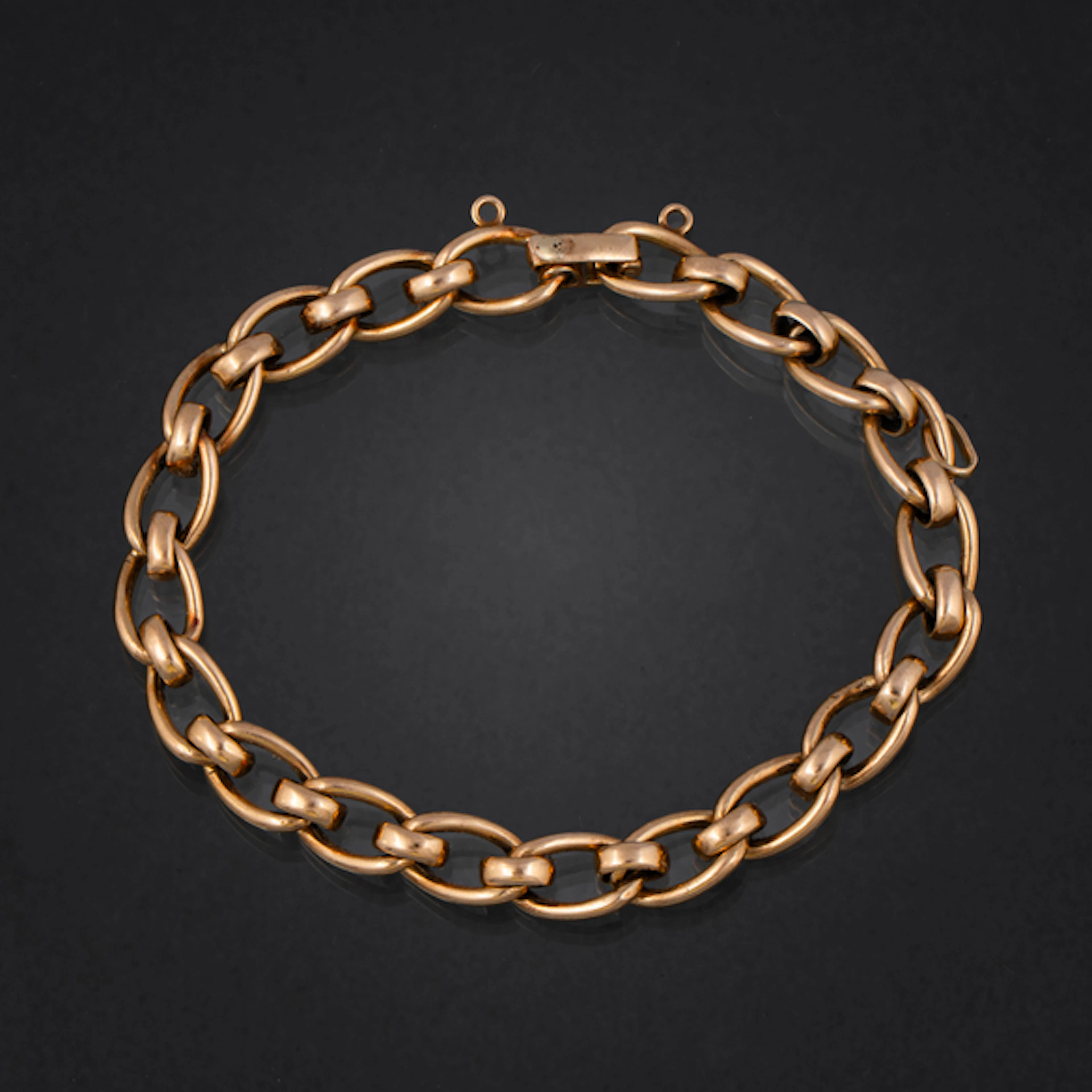 Pulsera hueca de eslabones en oro amarillo de 18 kt.