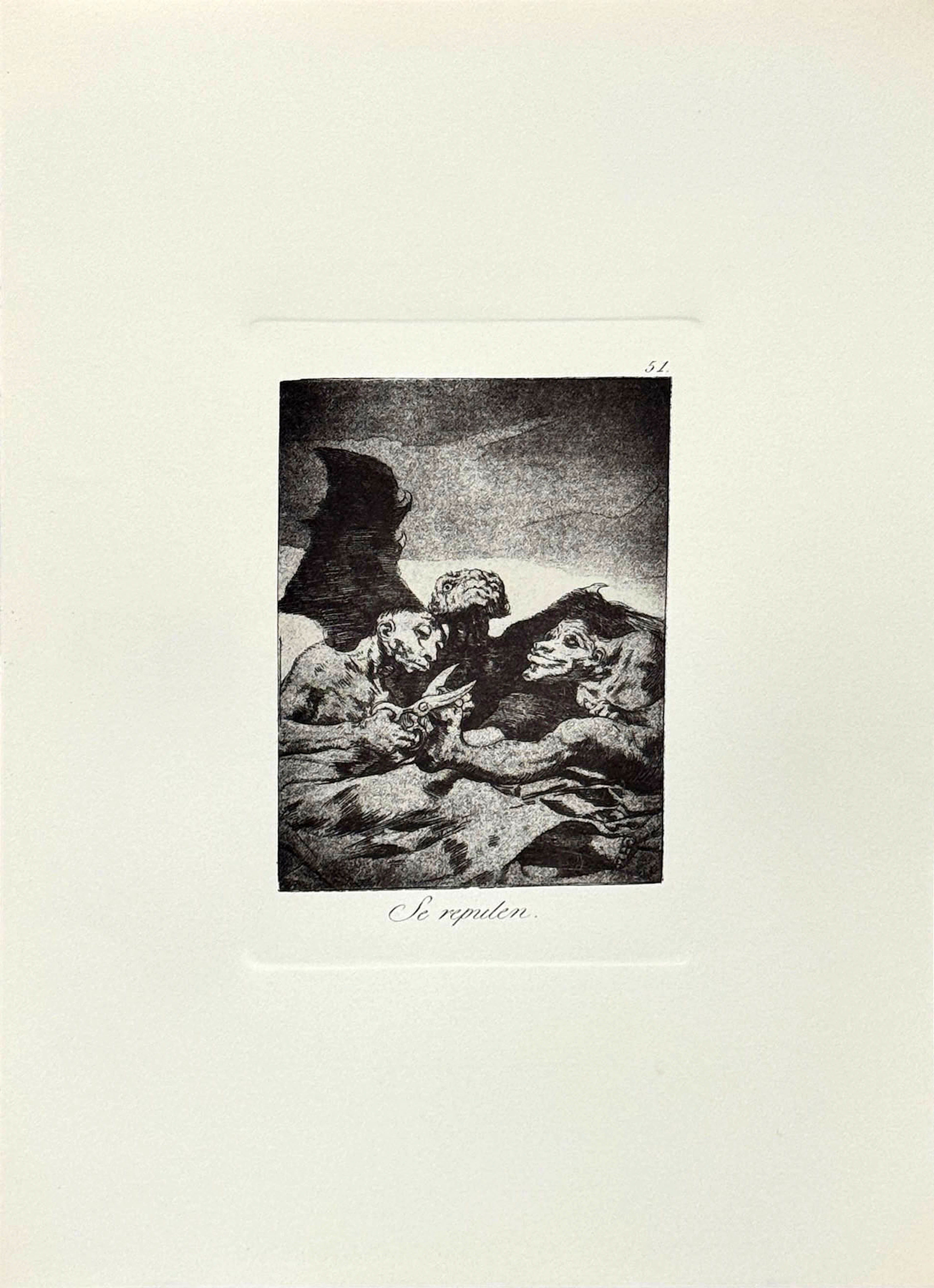 Francisco de Goya: "Se repulen. Los Caprichos 51"