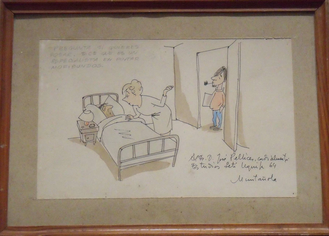Joaquim Muntañola. Ink and marker drawing. Scene from "Painting the