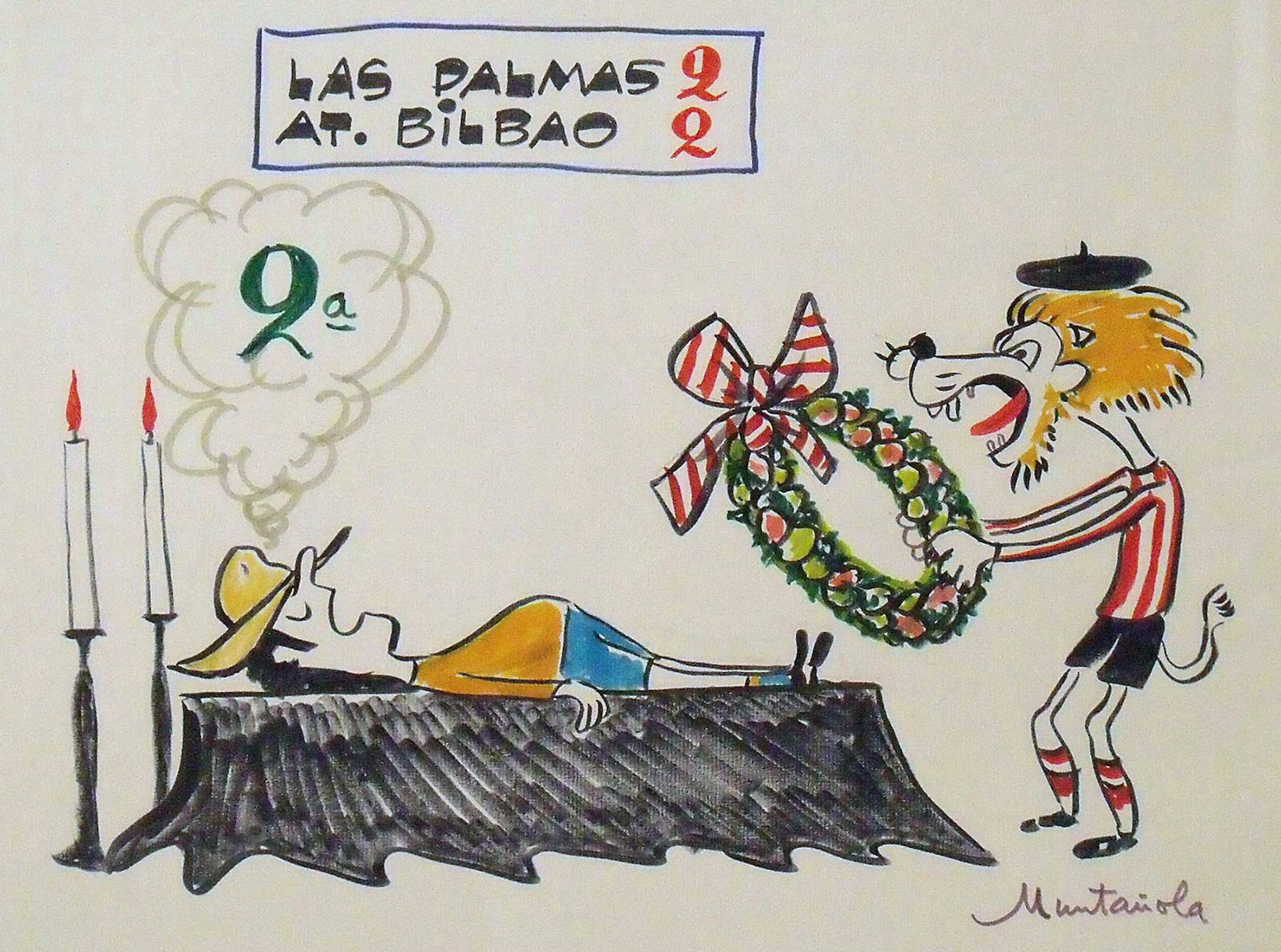 Joaquim Muntañola. Marker drawing ”Las Palmas 2 At Bilbao 2”. Hand