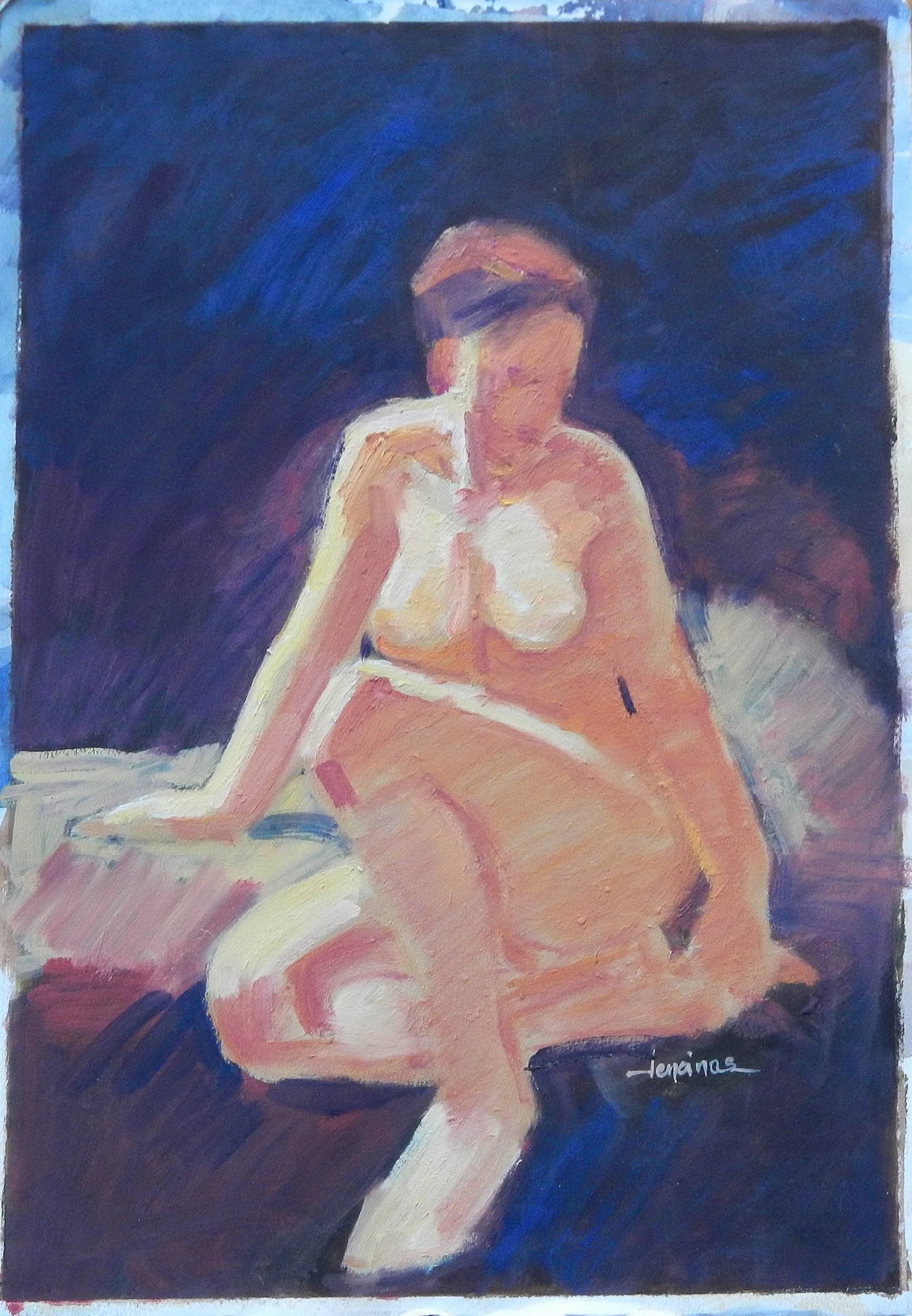 Carlos Enrique Lencinas Gómez. Pastel on paper. “Female Nude”. Hand-signed.
