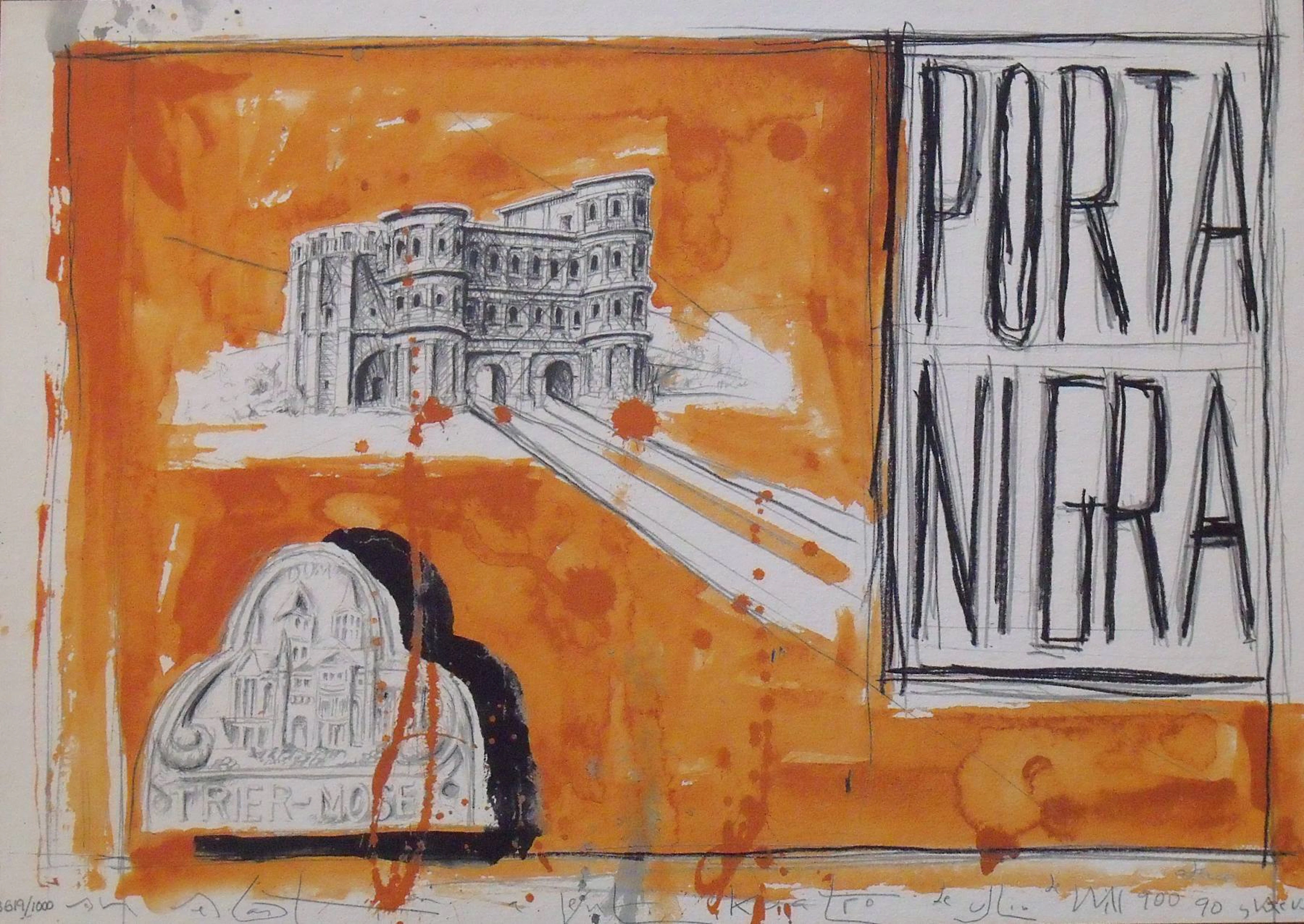 Andres Nagel. Lithograph ”Untitled” 2000. Certificate of authenticity.