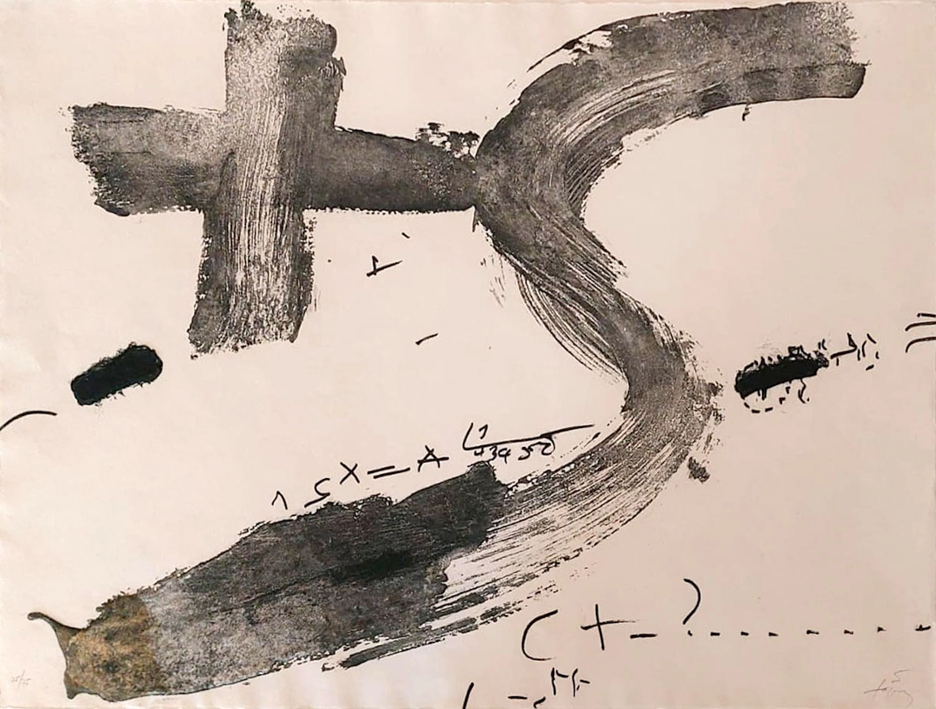 Antoni Tàpies: "Creu i S" (1976) 75/75