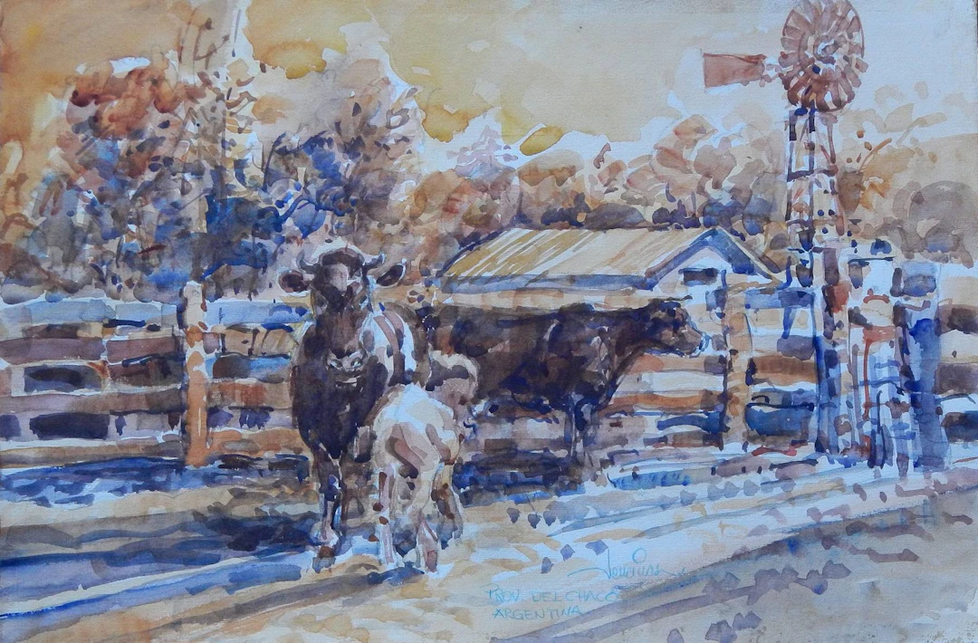 Carlos Enrique Lencinas Gómez. Watercolor on paper. “Chaco. Argentina”.