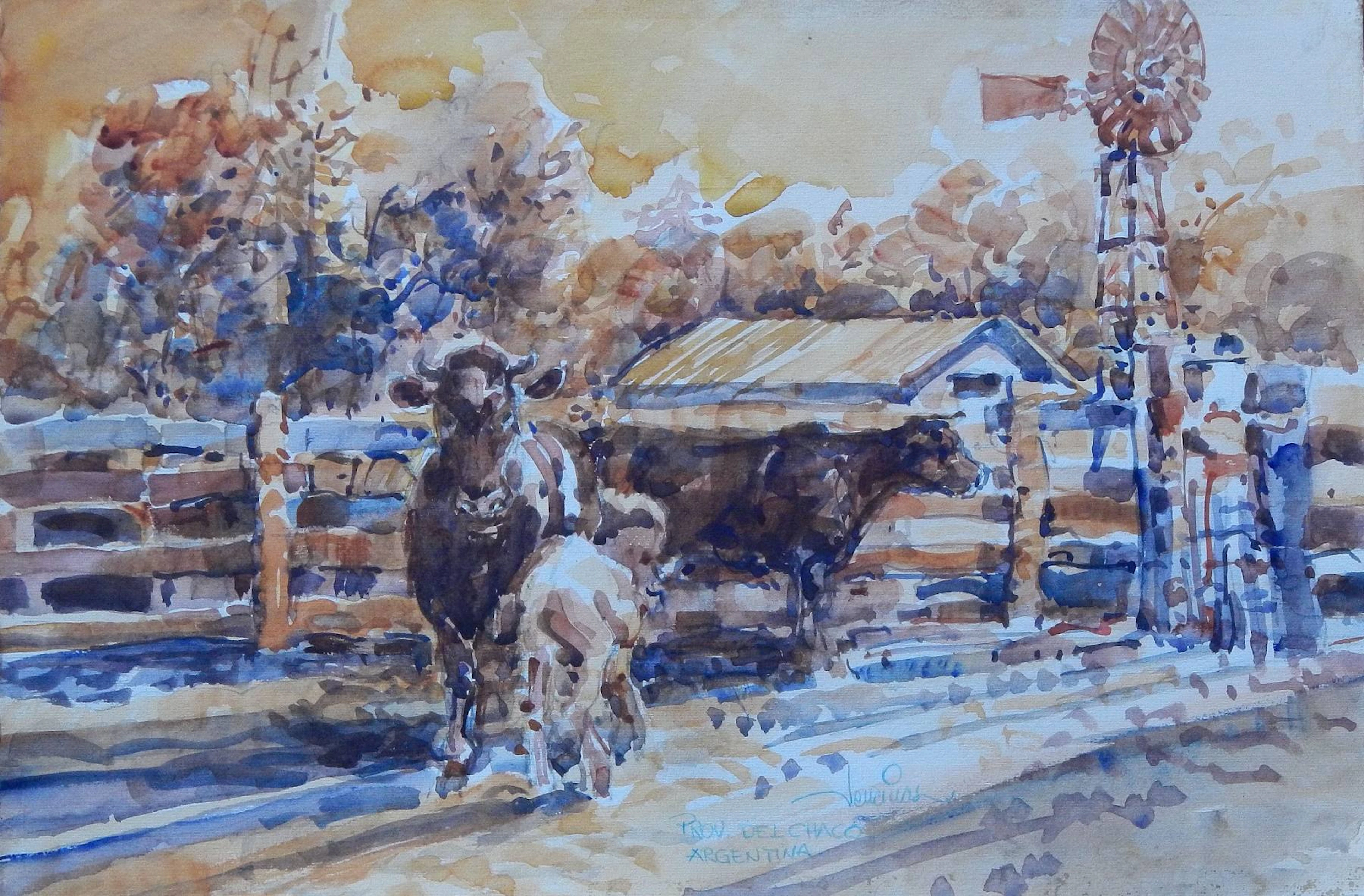 Carlos Enrique Lencinas Gómez. Watercolor on paper. “Chaco. Argentina”.