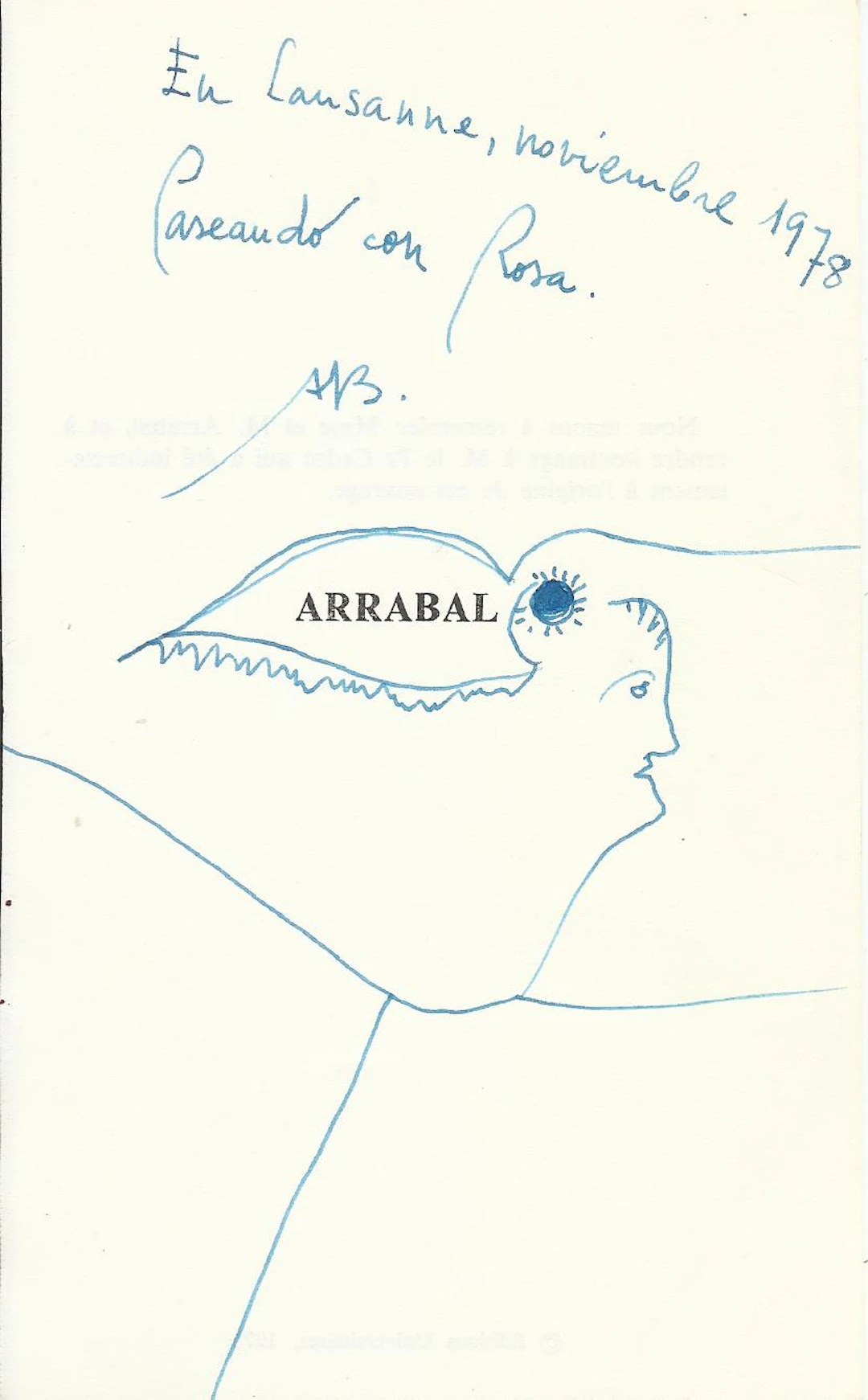 Antonio Beneyto. Ink drawing on paper “Surrealism”. Signed by hand.
