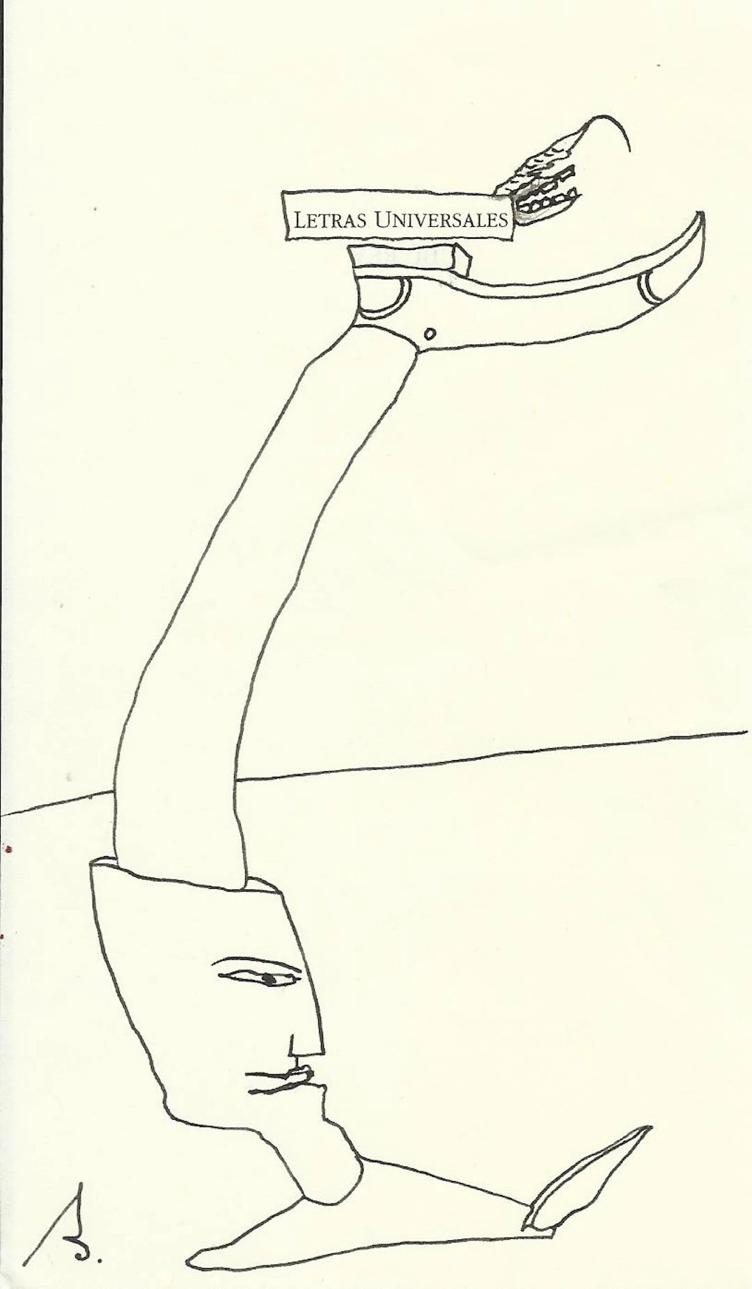 Antonio Beneyto. Ink drawing on paper. Surrealism. "Universal Letters."