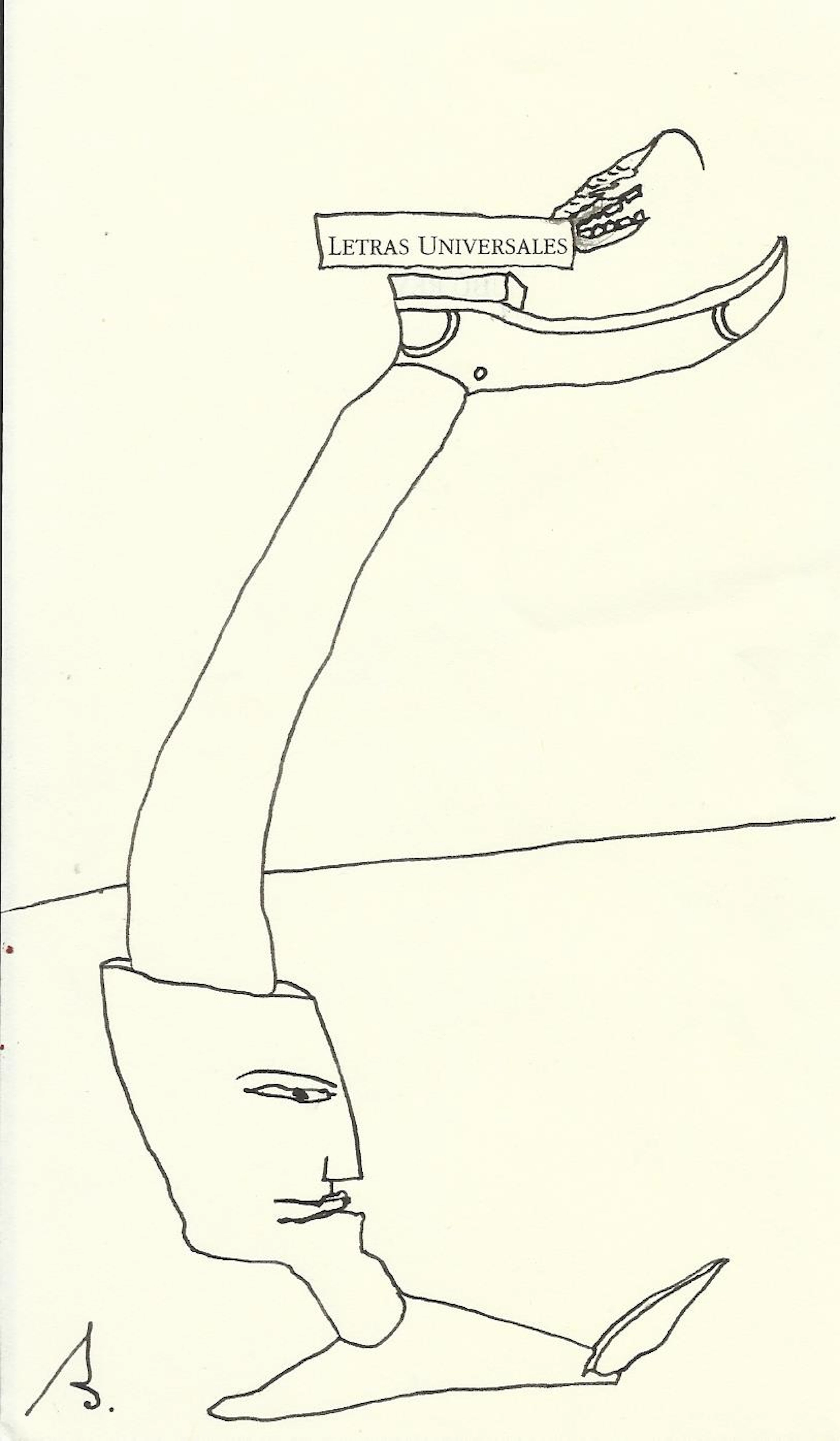 Antonio Beneyto. Ink drawing on paper. Surrealism. "Universal Letters."