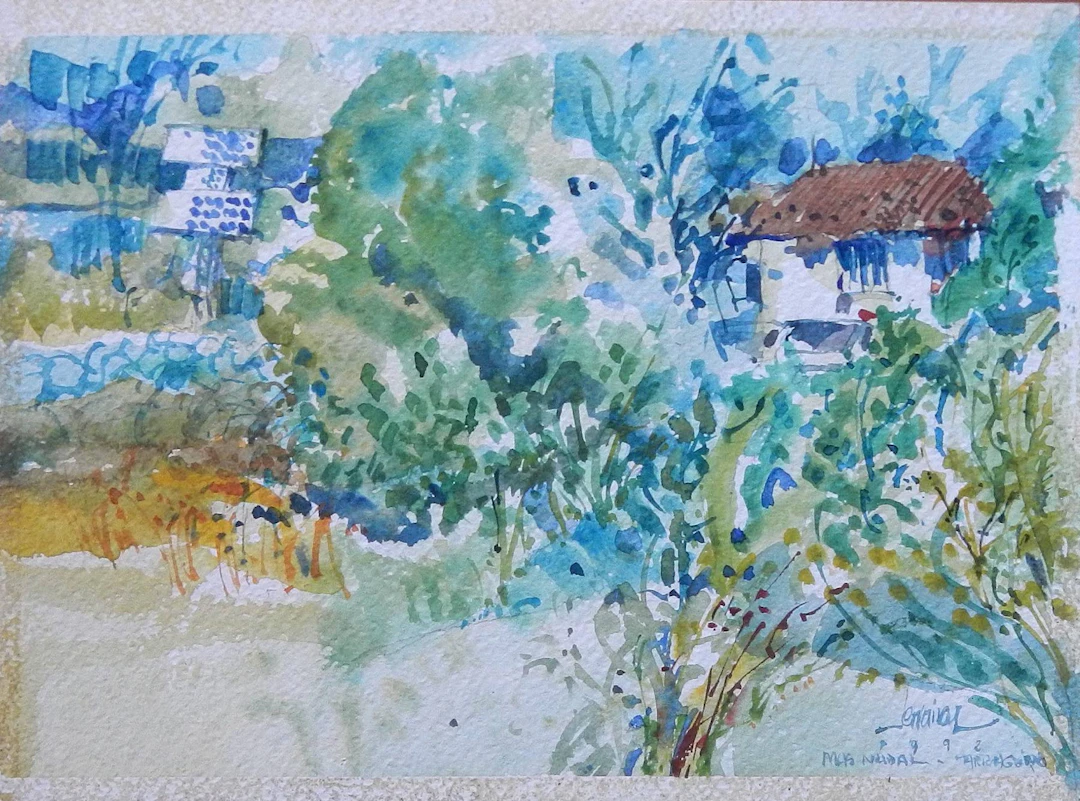 Carlos Enrique Lencinas Gómez. Watercolor on paper. “Mas Nadal. Tarragona.