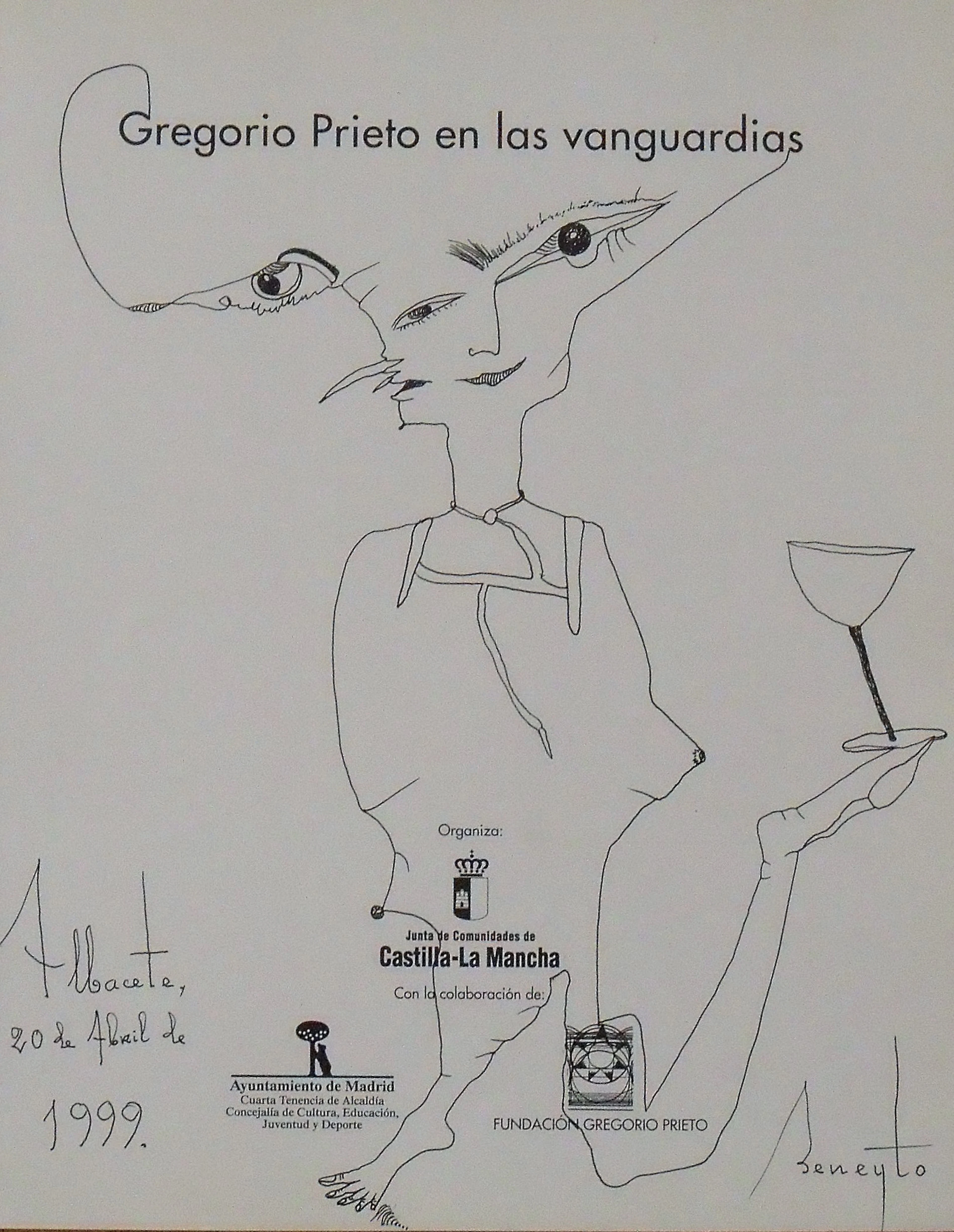 Antonio Beneyto. Ink drawing on paper. “Surrealism”. Hand-signed.