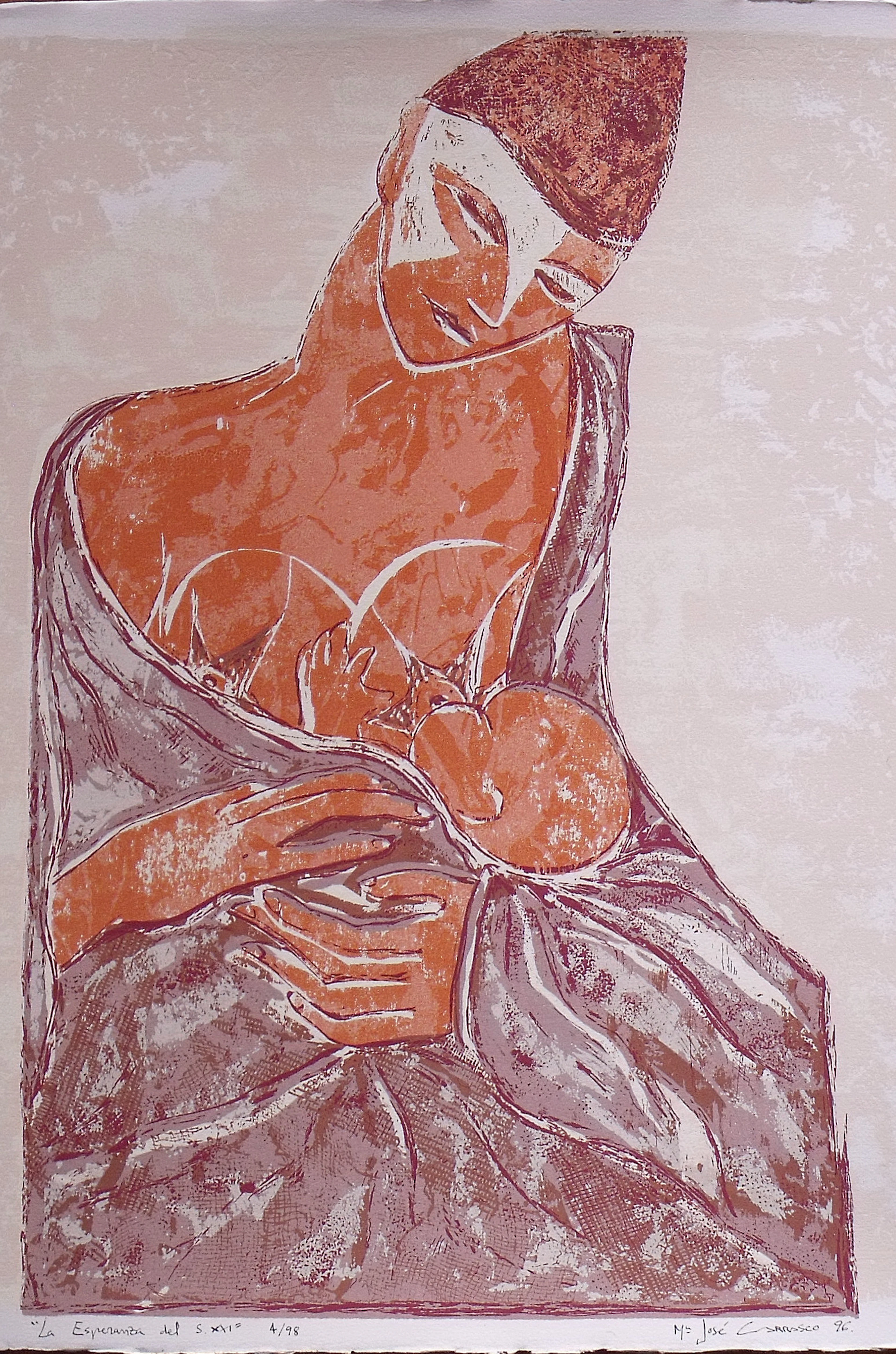 María José Carrasco. “L'esperança del segle XXI” serigraphy. Hand
