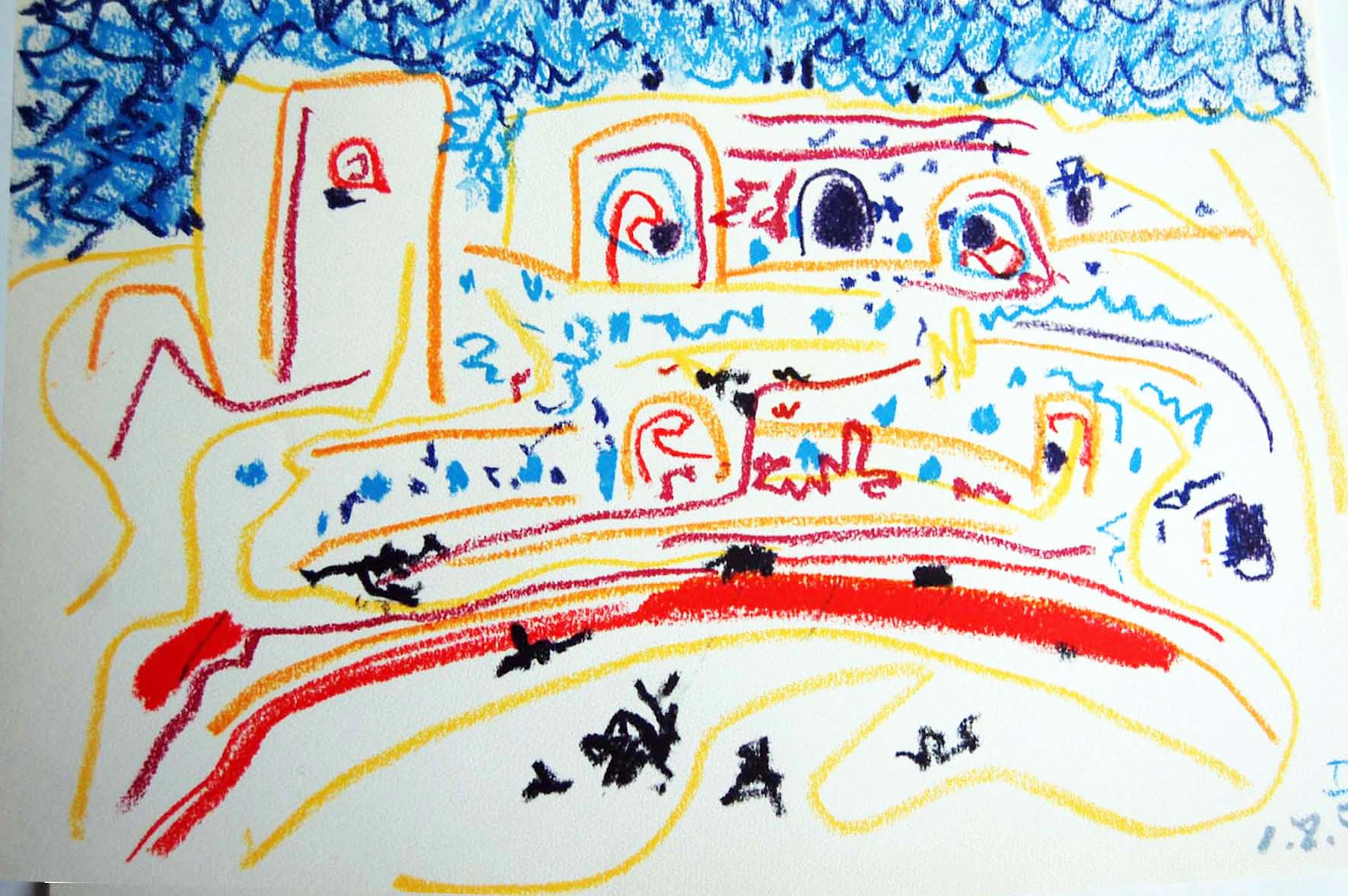 Pablo Picasso: "Bulls and bullfighters, bullfight" 1.8.57-I