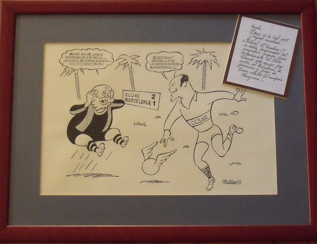 Valenti Castanys. "Elche 2- Barcelona 1. Cesar." Humorous or satirical