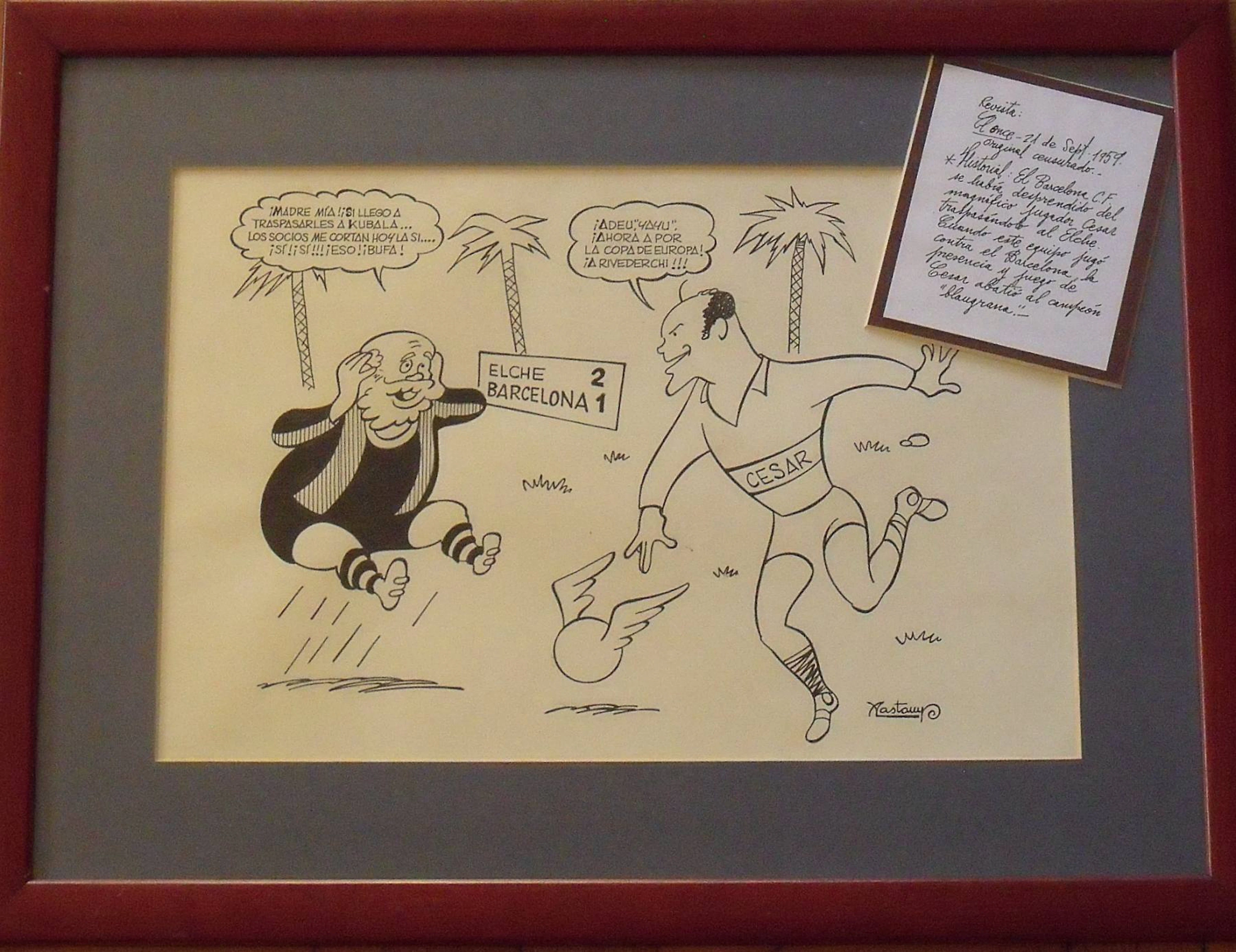 Valenti Castanys. "Elche 2- Barcelona 1. Cesar." Humorous or satirical