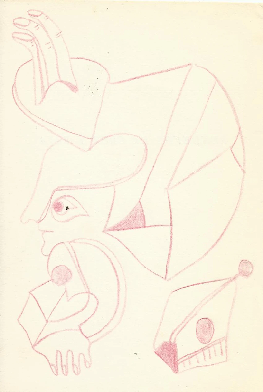 Antonio Beneyto. Ink drawing on paper. Surrealism. Hand-signed. 18.5 x 11.5 cm.