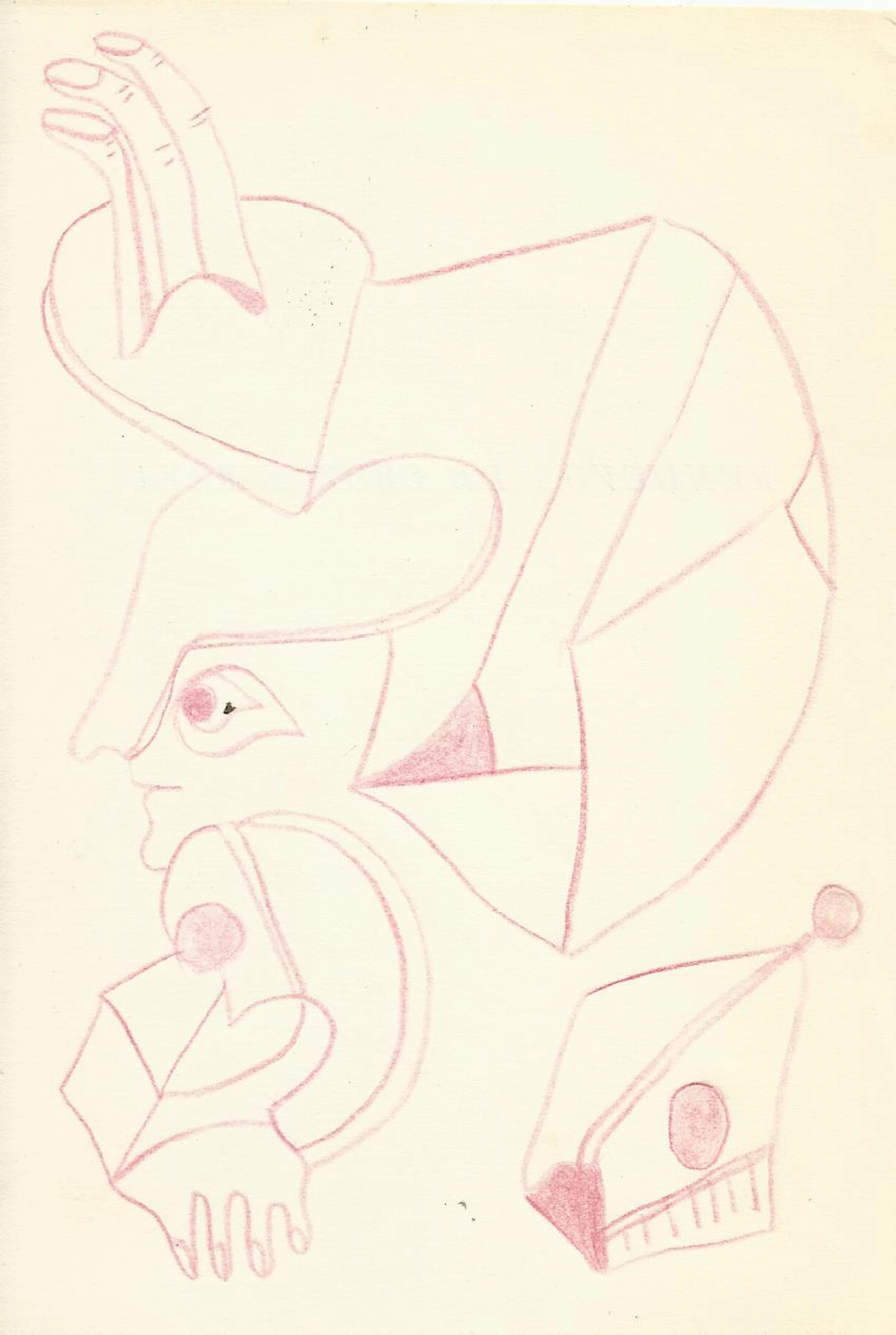 Antonio Beneyto. Ink drawing on paper. Surrealism. Hand-signed. 18.5 x 11.5 cm.