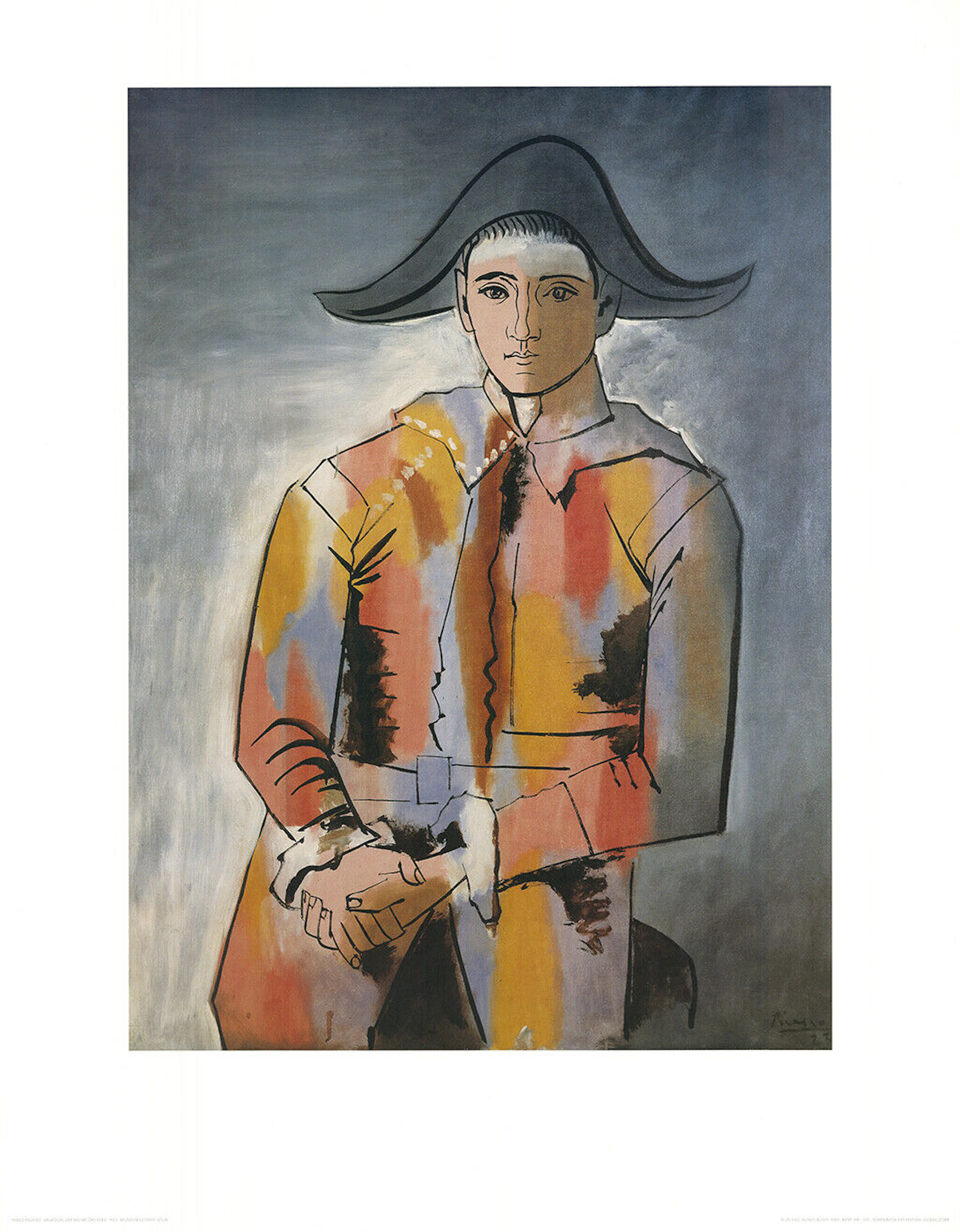 PABLO PICASSO - Harlequin with his hands crossed