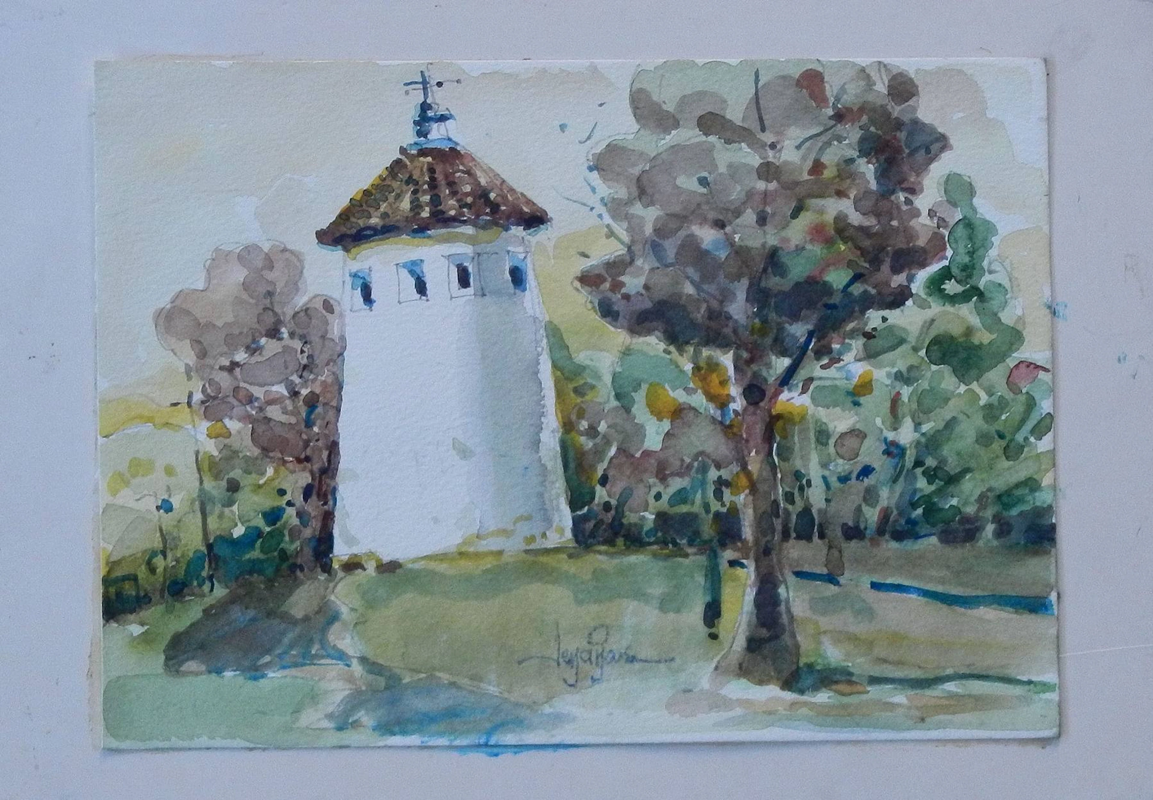 Carlos Enrique Lencinas Gómez. Watercolor on paper. “La Rinconada.