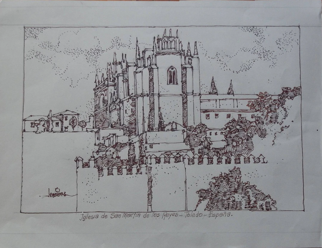 Carlos Enrique Lencinas Gómez. Ink on paper. “Church of San Martín