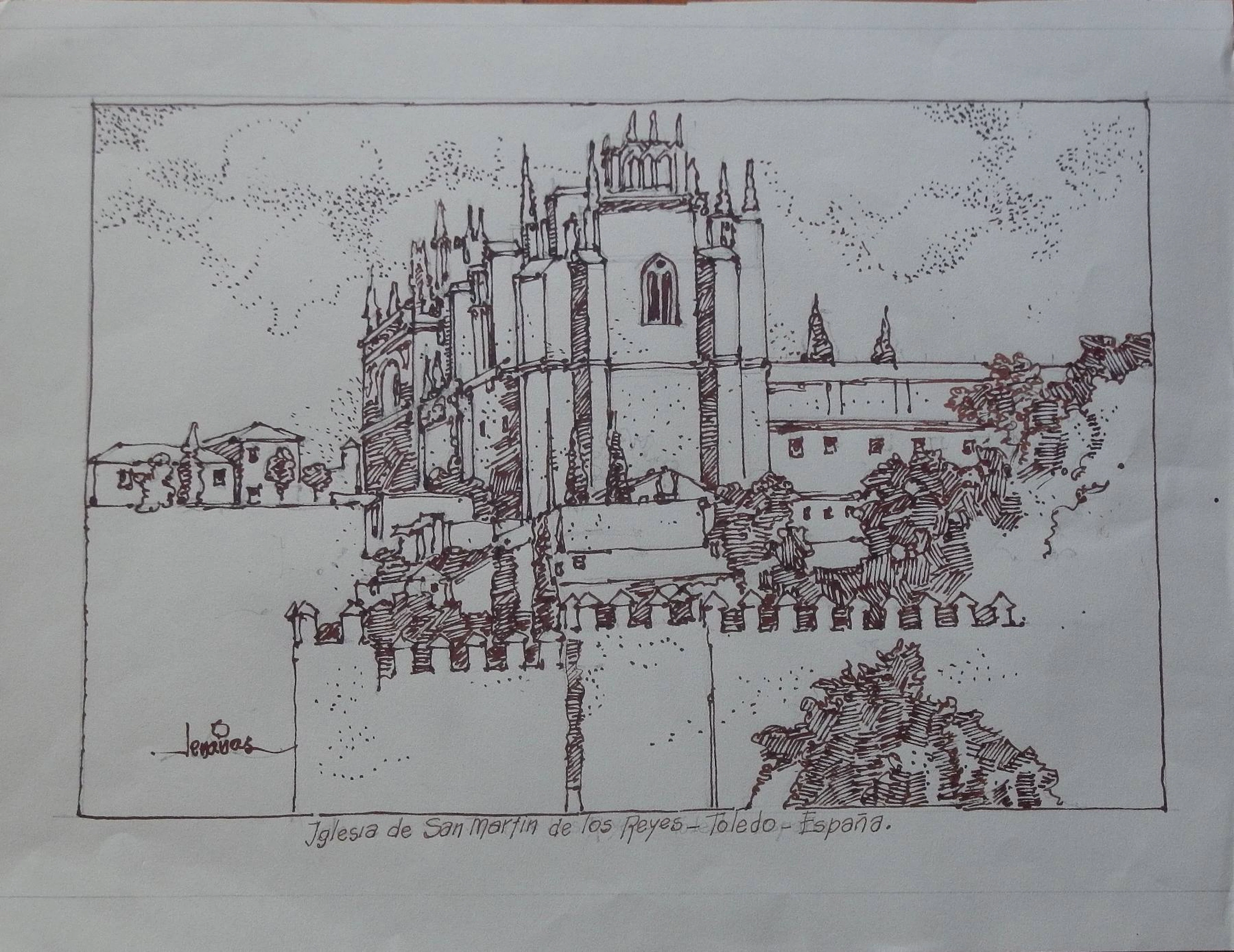 Carlos Enrique Lencinas Gómez. Ink on paper. “Church of San Martín