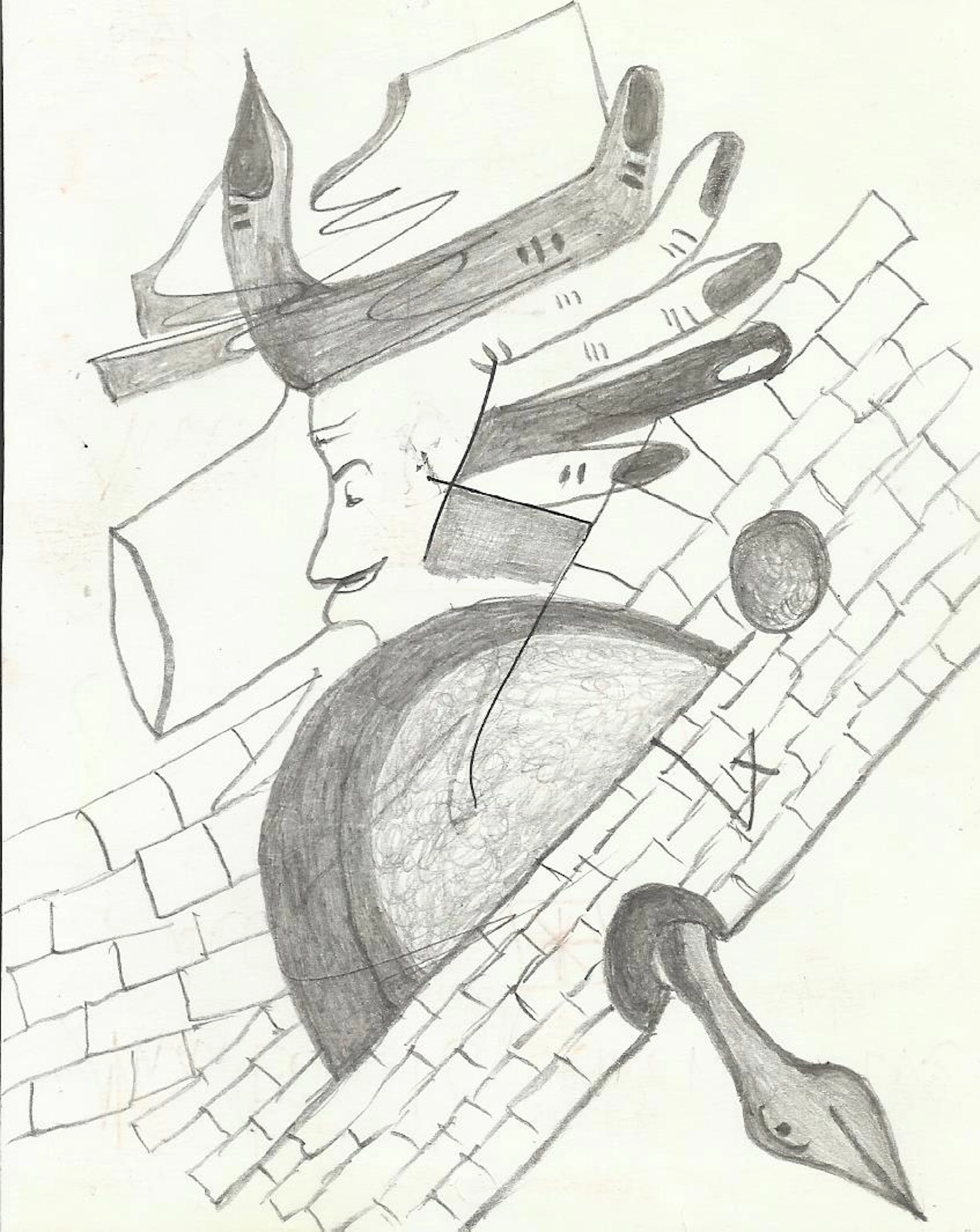 Antonio Beneyto. I draw pencil and ink on paper. Front and behind.