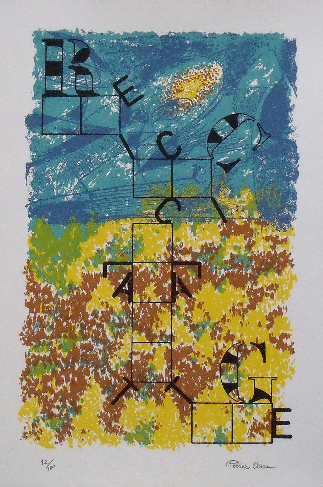 José Antonio Peláez Ochoa. "Recycling" screen printing. "Recycling".