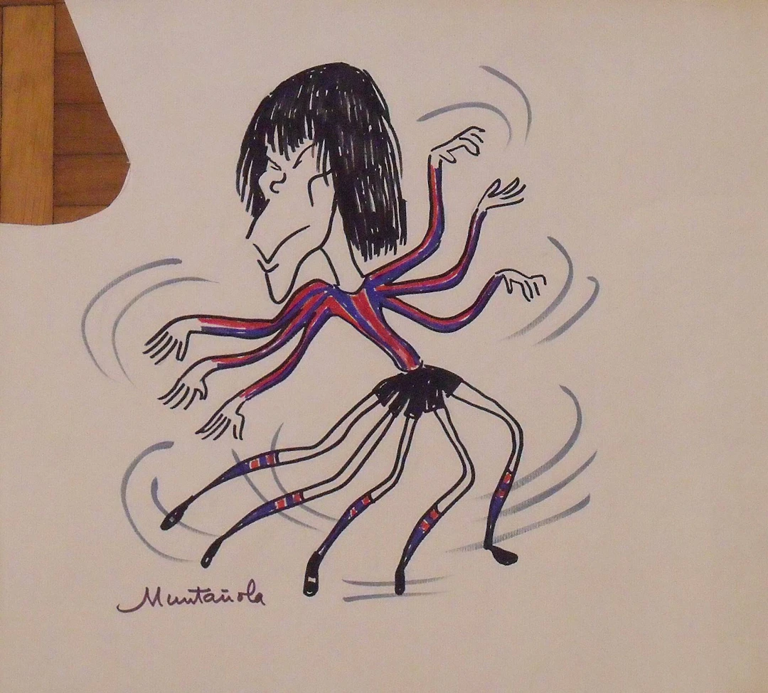 Joaquim Muntañola. Marker drawing "Carrasco". F. C. Barcelona. Hand