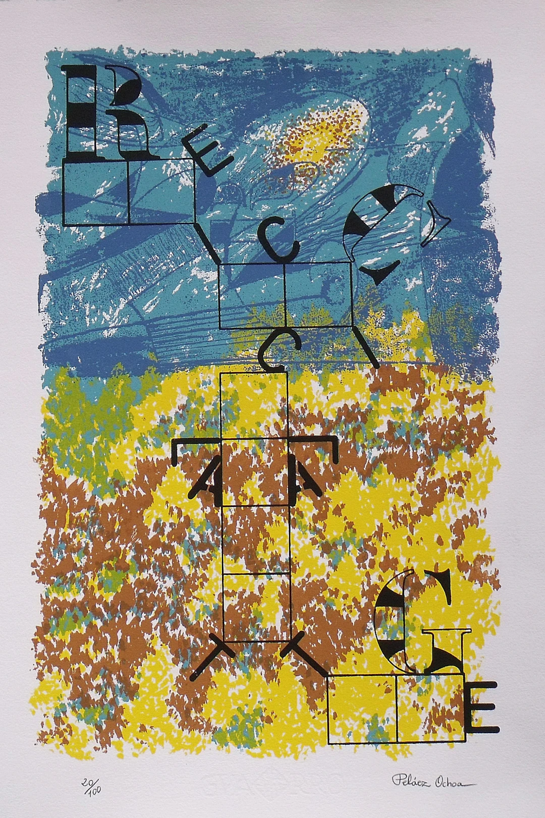 José Antonio Peláez Ochoa. "Recycling" screen printing. "Recycling".