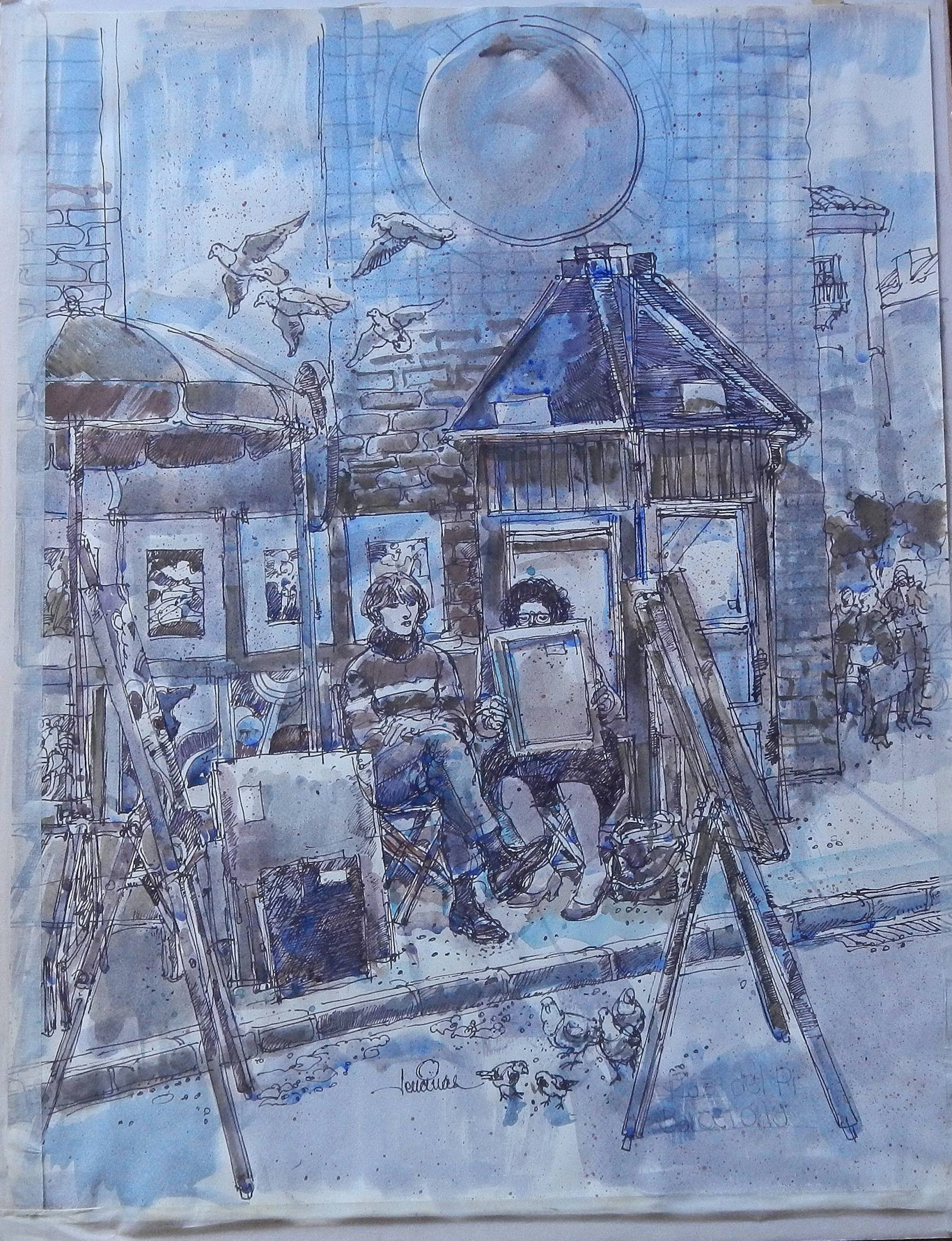 Carlos Enrique Lencinas Gómez. Watercolor and ink on paper. Sant Josep