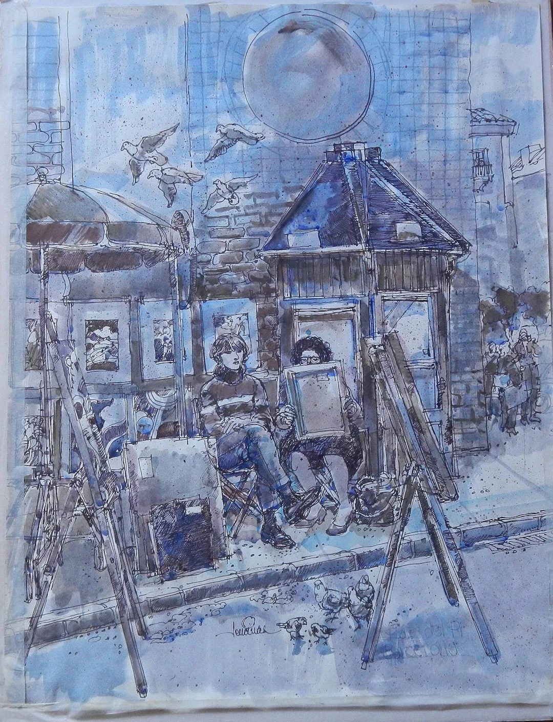 Carlos Enrique Lencinas Gómez. Watercolor and ink on paper. Sant Josep