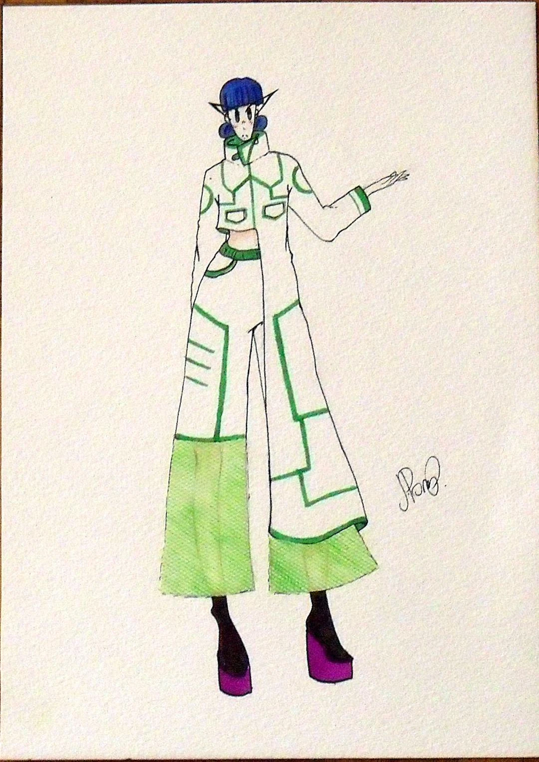Júlia Pons Pallàs. Fashion figure drawing. Sleeve type. Watercolor