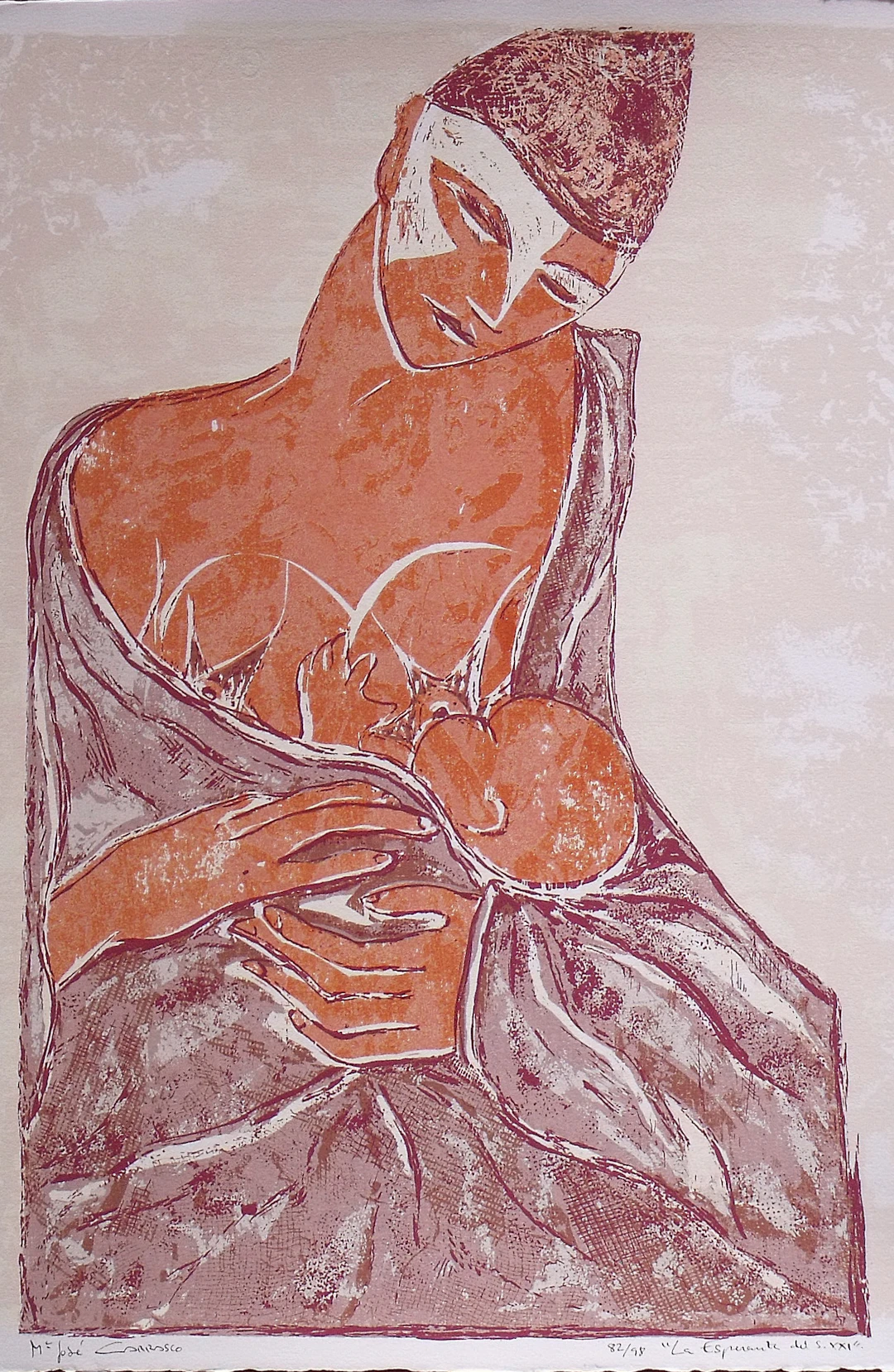 María José Carrasco. “L'esperança del segle XXI” serigraphy. Hand