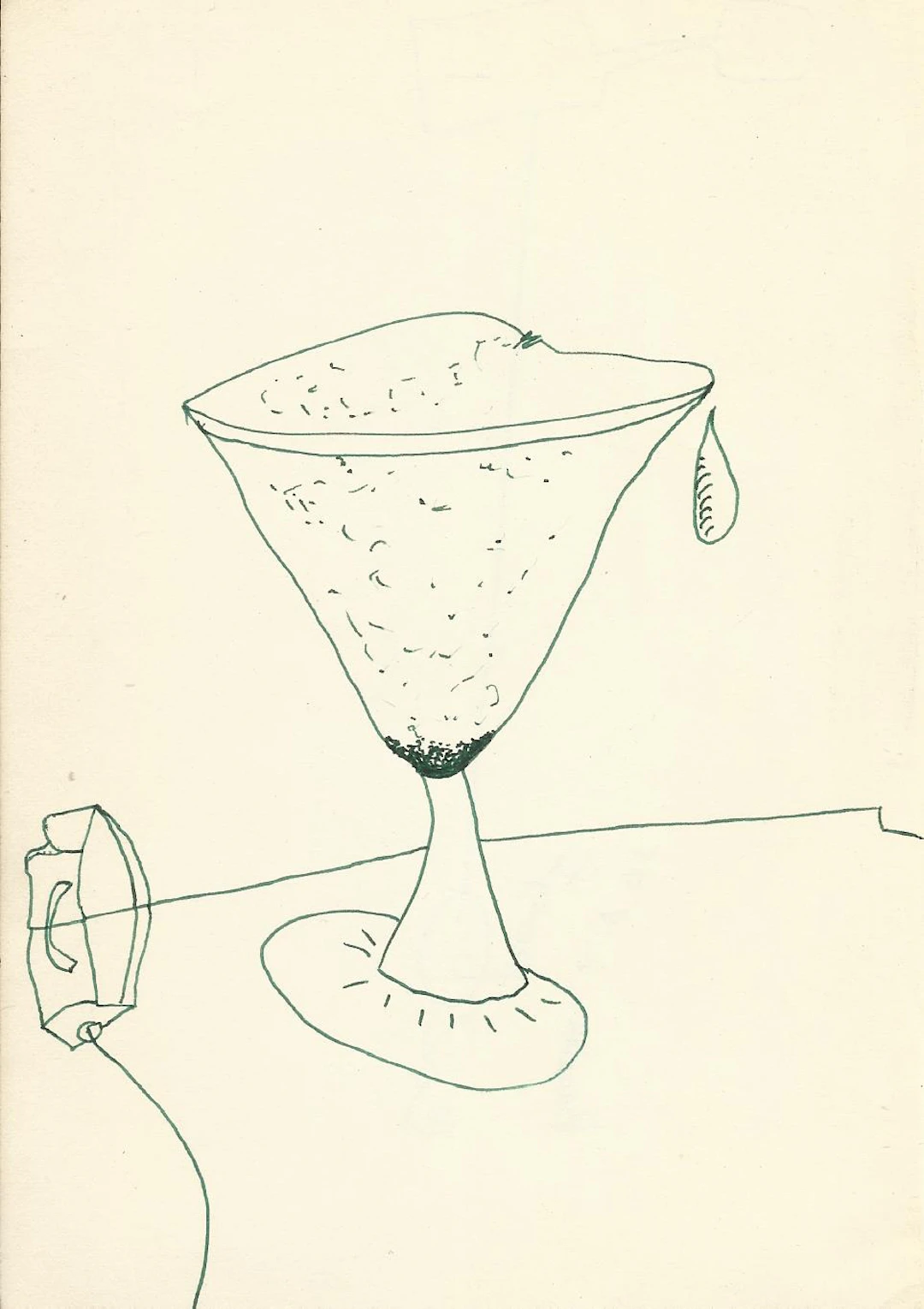 Antonio Beneyto. Ink drawing on paper. "Drink and drop." Signed on
