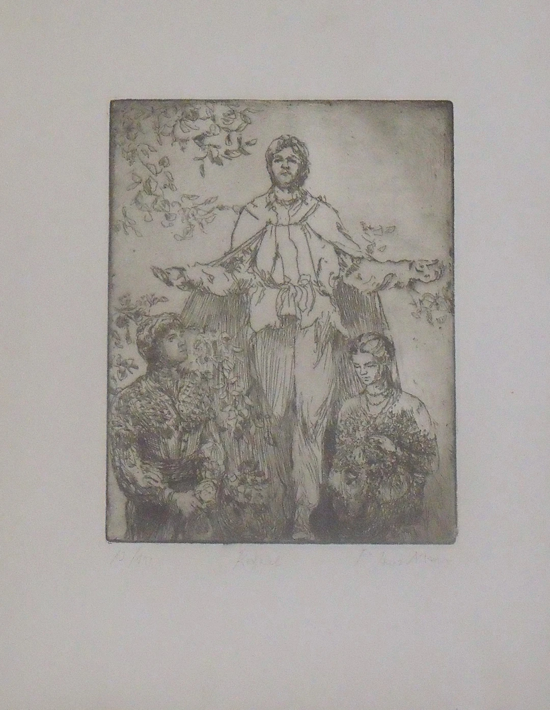 Javier Marin. Engraving “Rafael”. Hand signed. Numbered 13/150. 29.5x23