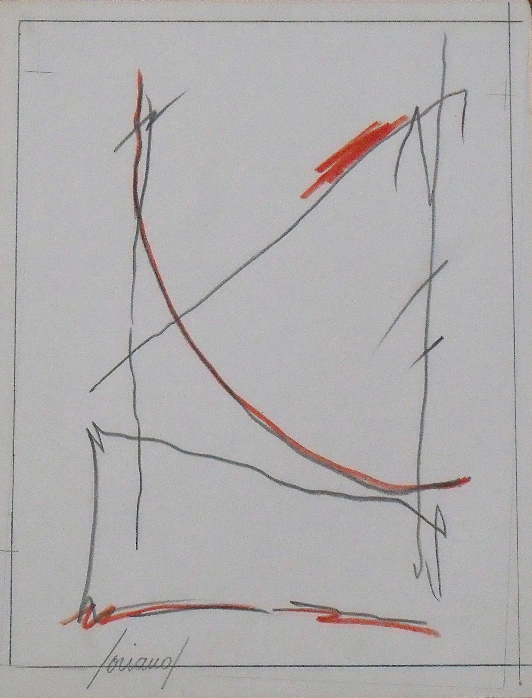 Carlos Soriano. Drawing "Rhythms". Hand signed. 33x25cm.