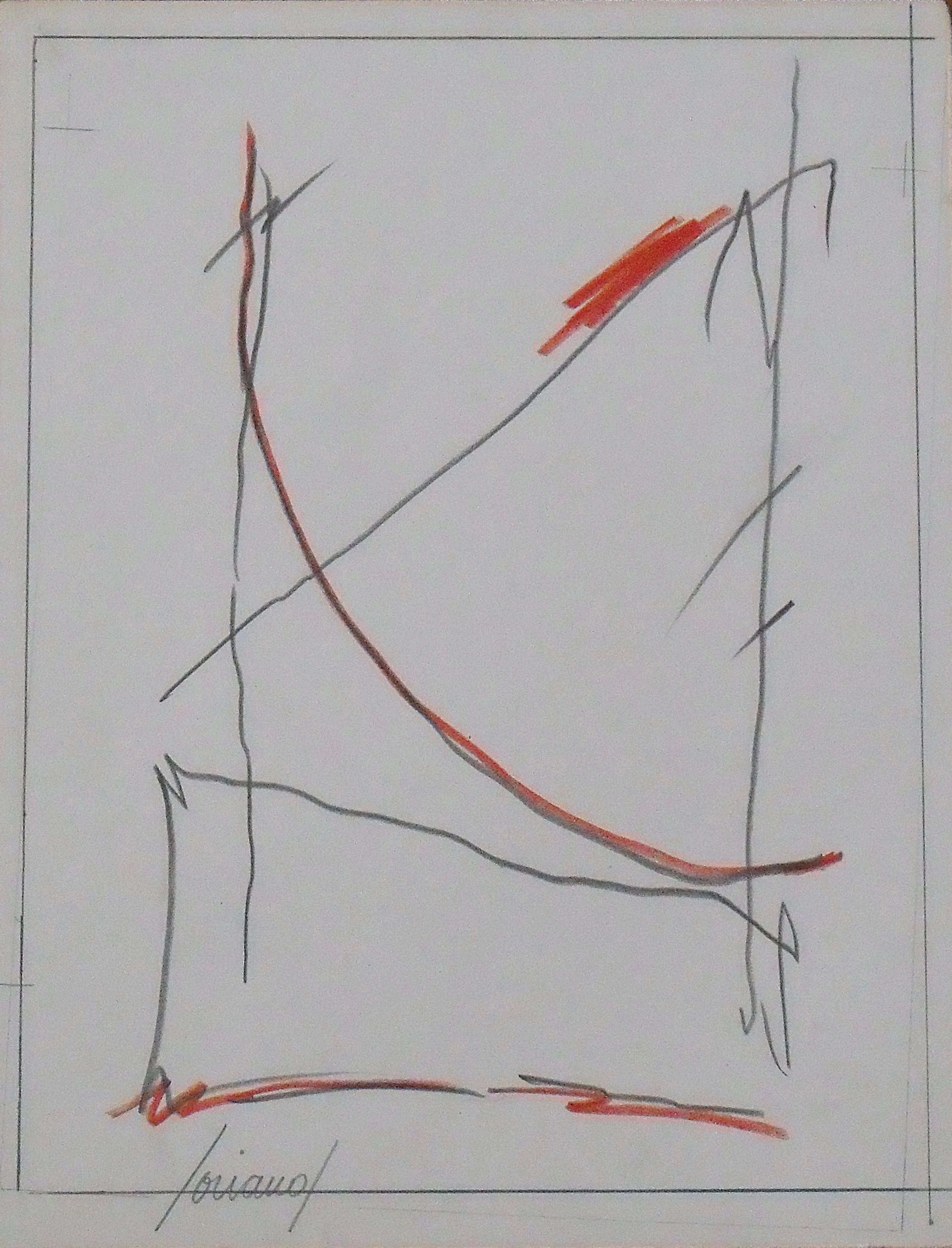 Carlos Soriano. Drawing "Rhythms". Hand signed. 33x25cm.