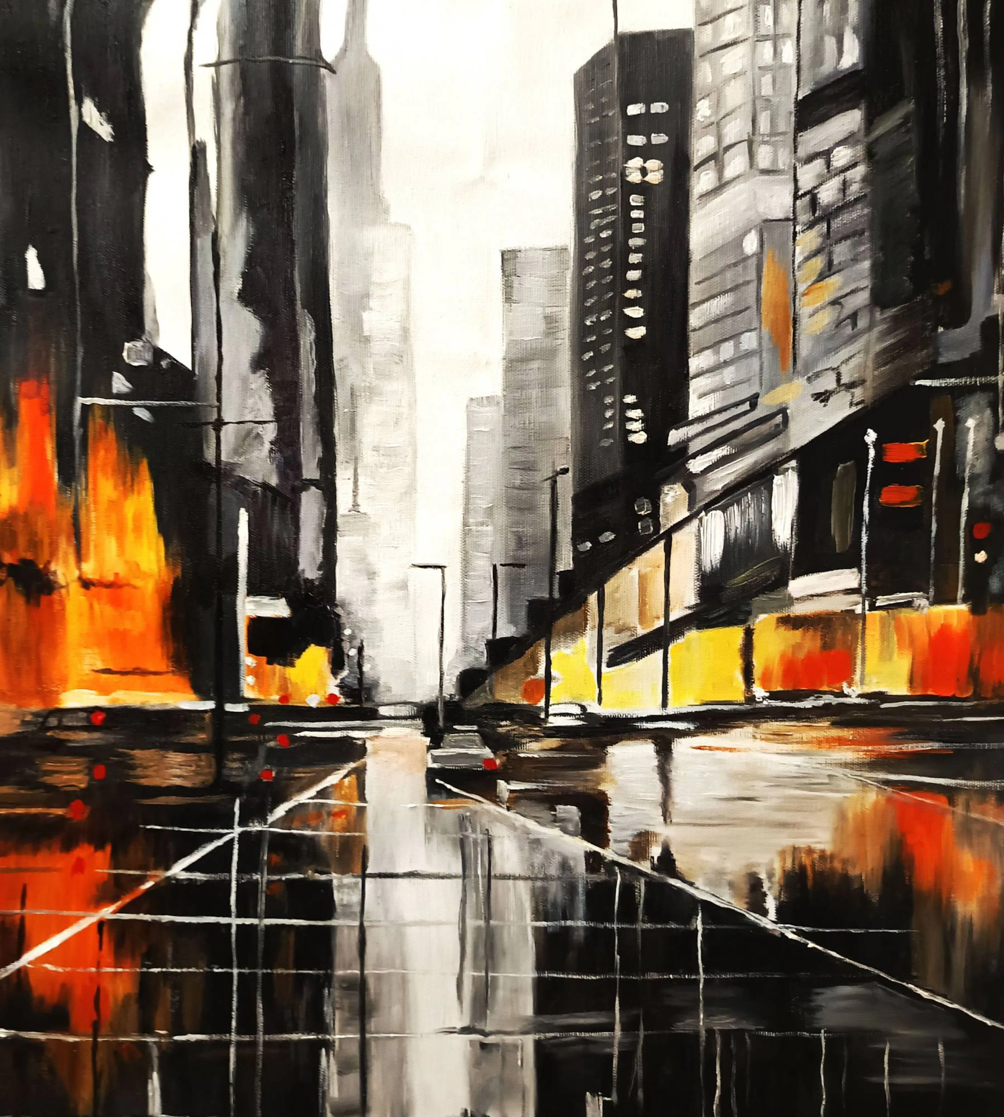 Nighttime urban street, a work by Mercedes Gilaberte