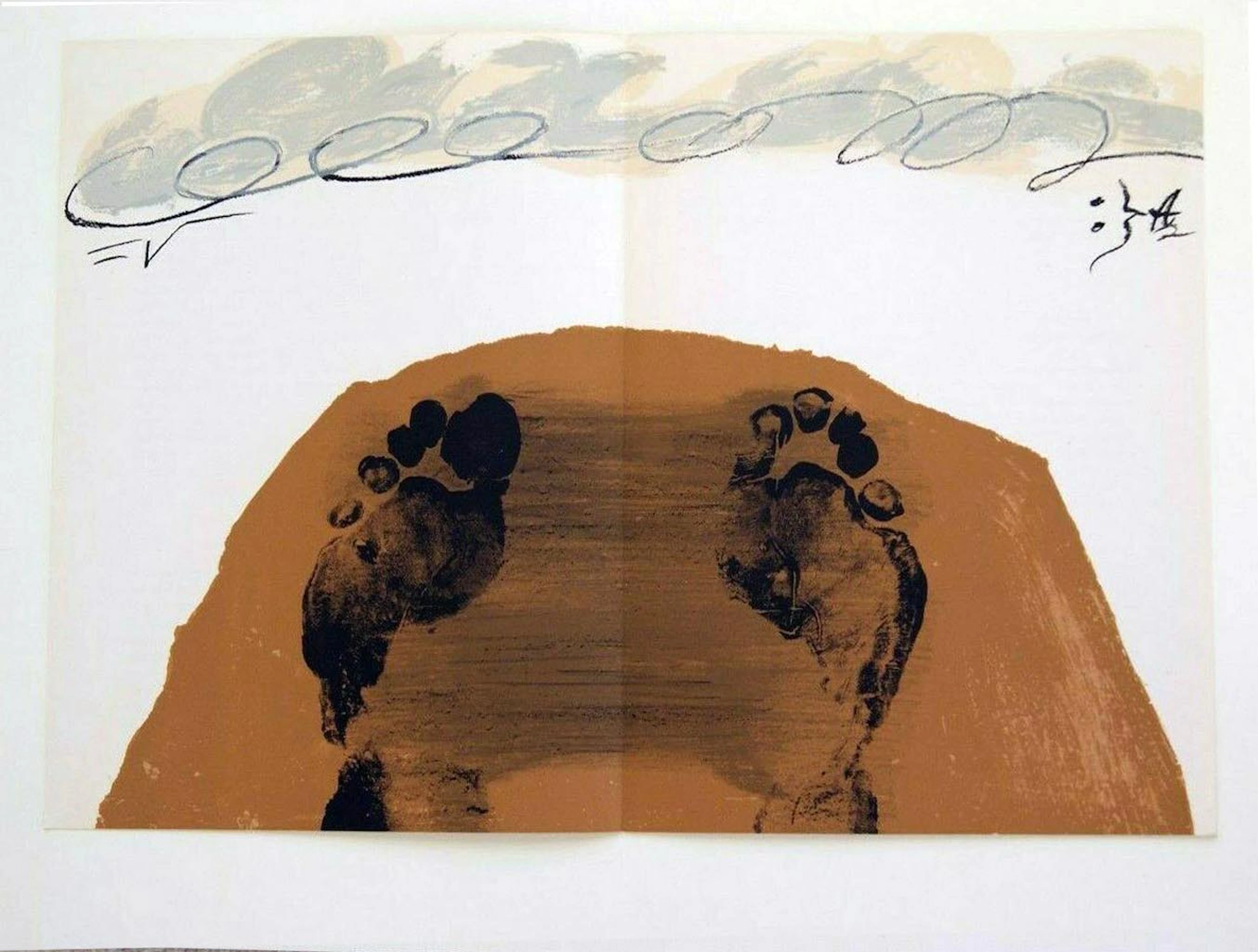 Antoni Tàpies: "Two feet on ocher"