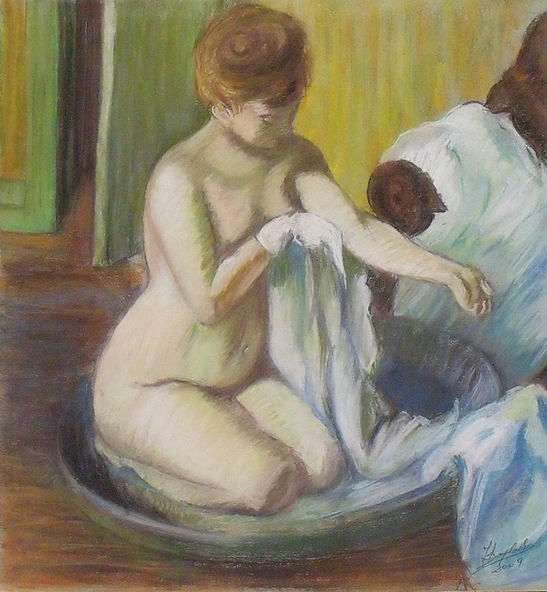 Isabel Baylach. "Female Nude". Hand signed. Pastel drawing on paper.