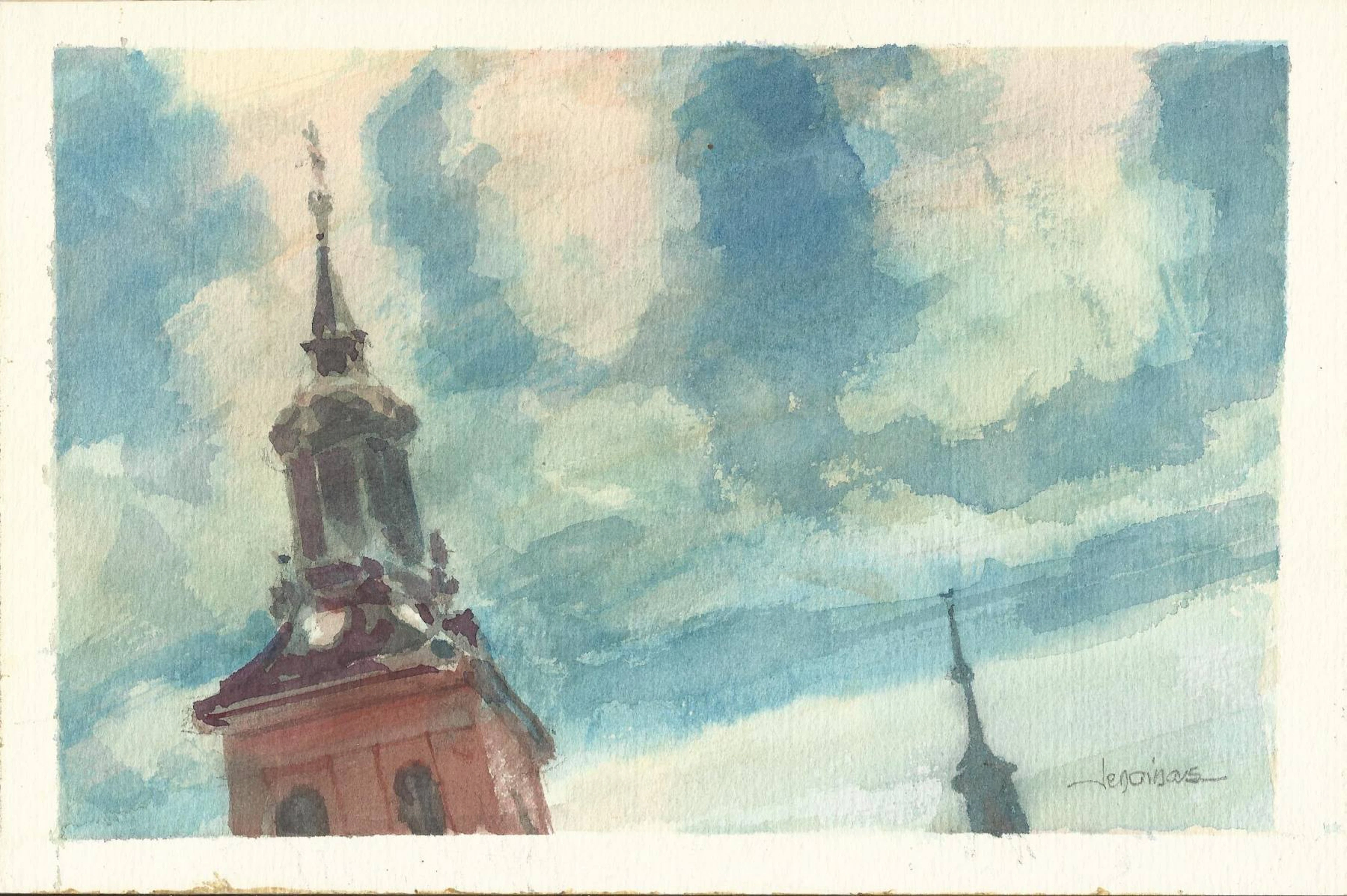 Carlos Enrique Lencinas Gómez. Watercolor on paper. “Church. Navalcarnero.