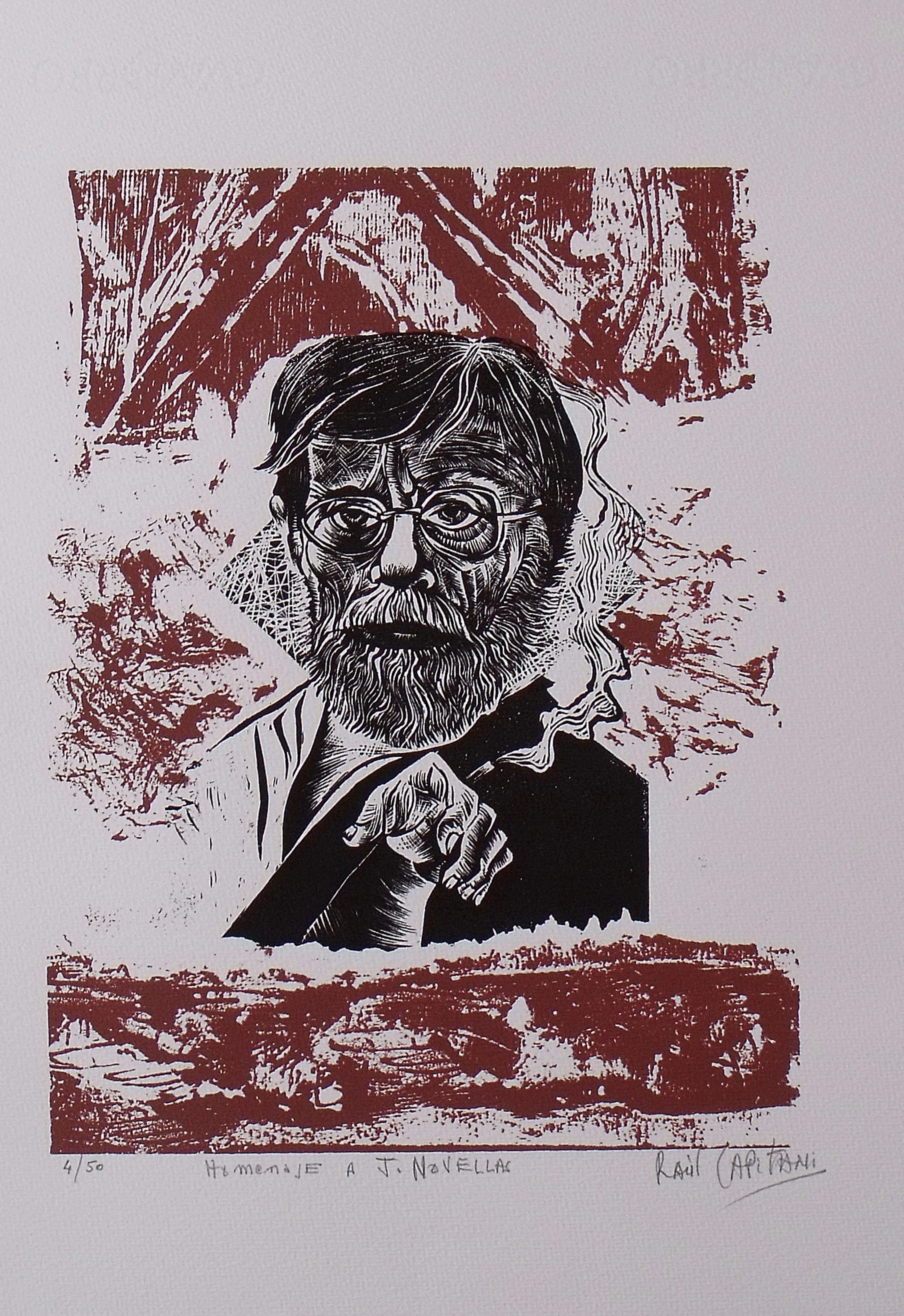 Raul Capitani. “Tribute to Josep Novellas” serigraph. Hand signed.