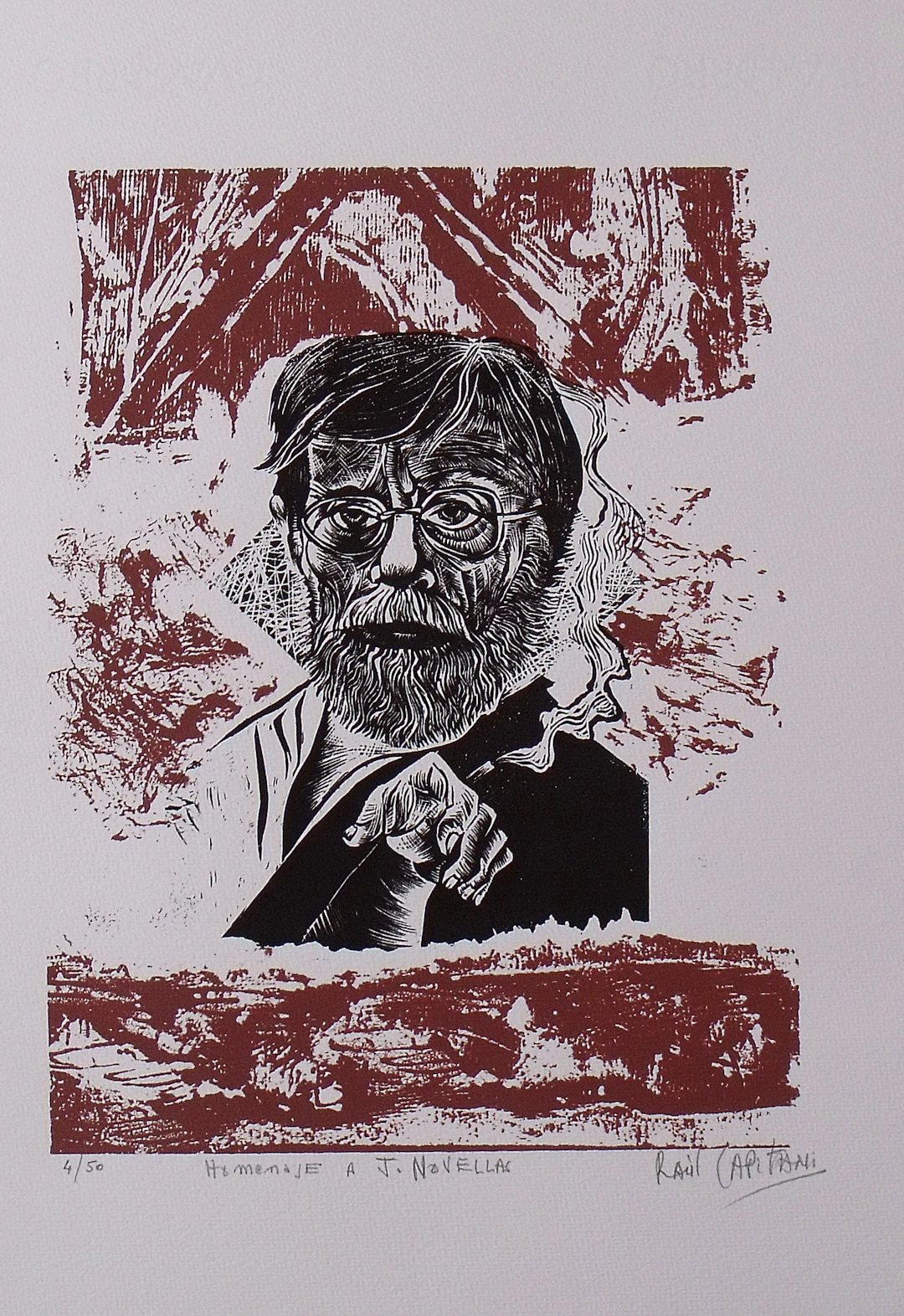 Raul Capitani. “Tribute to Josep Novellas” serigraph. Hand signed.