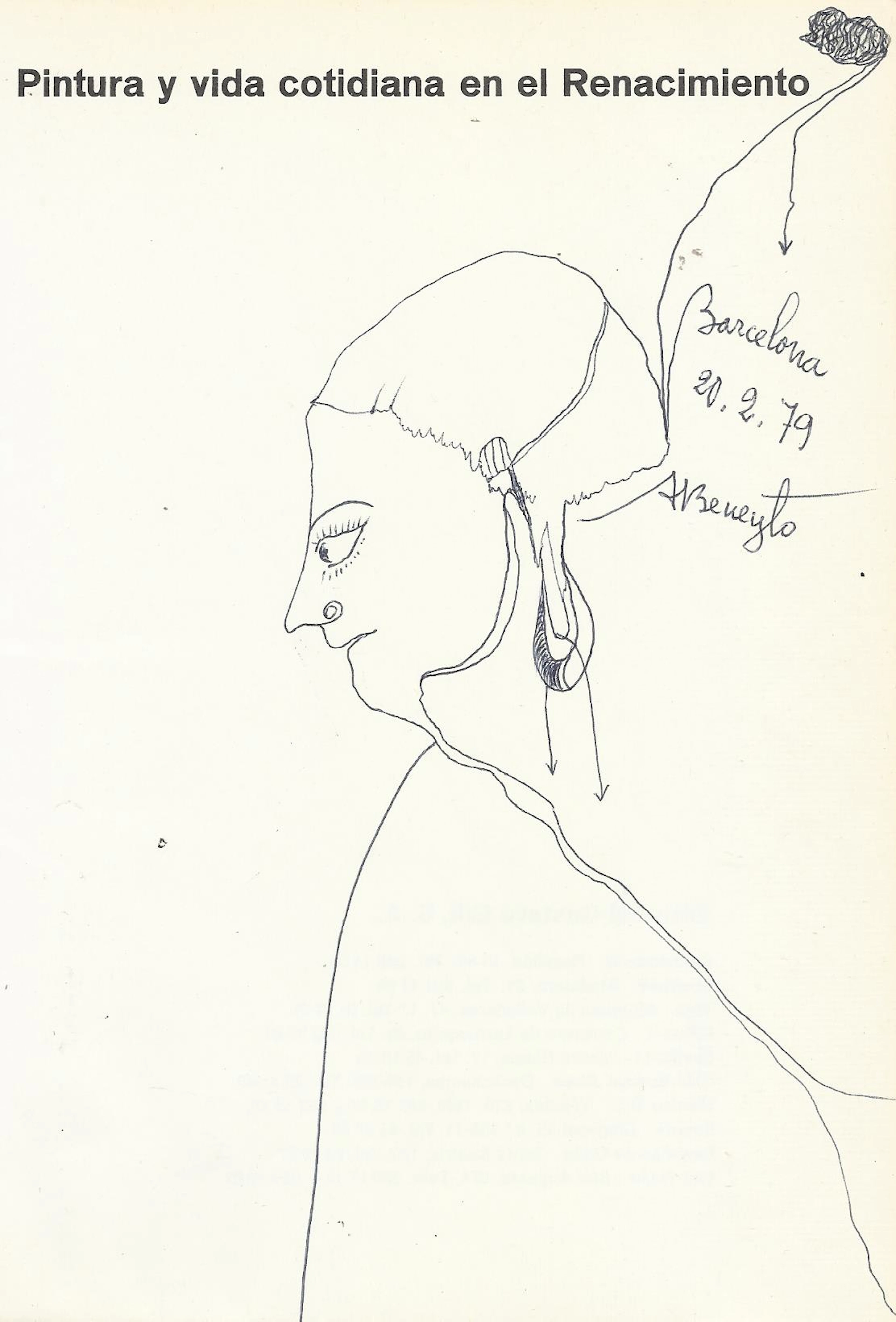 Antonio Beneyto. Ink drawing on paper. Surrealism. Hand-signed. 21
