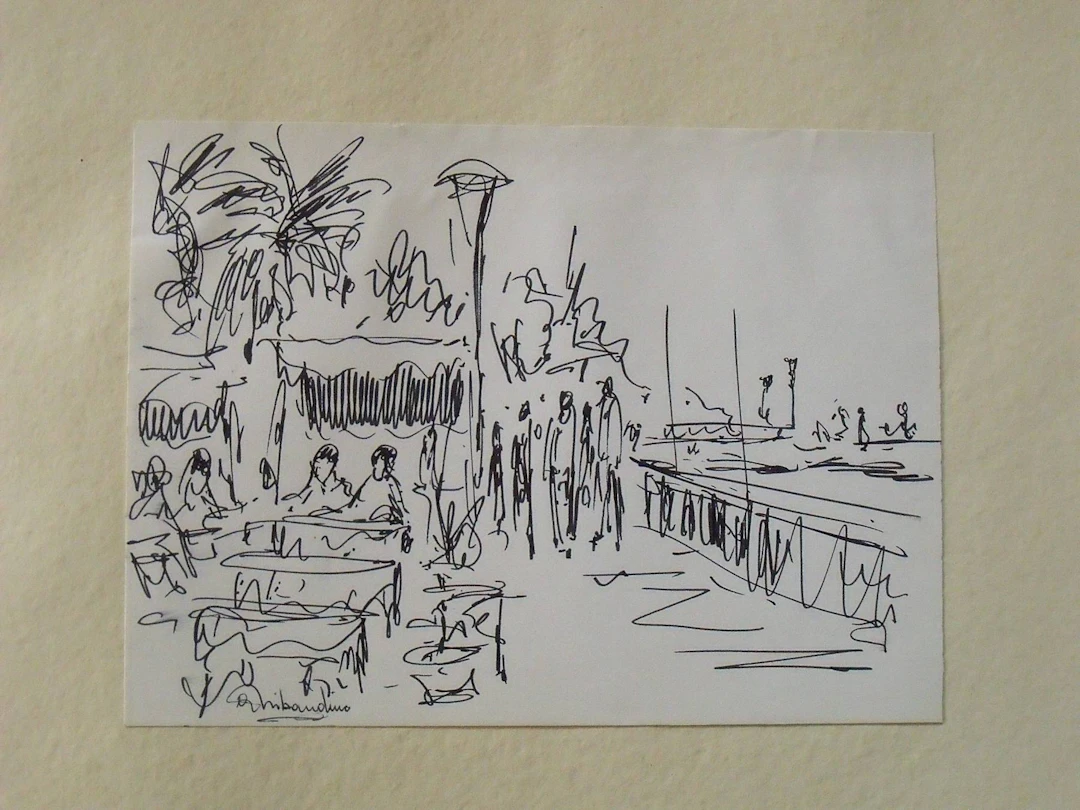 Giuseppe Tribaudino. Drawing or sketch with a marker. "Diano Marina
