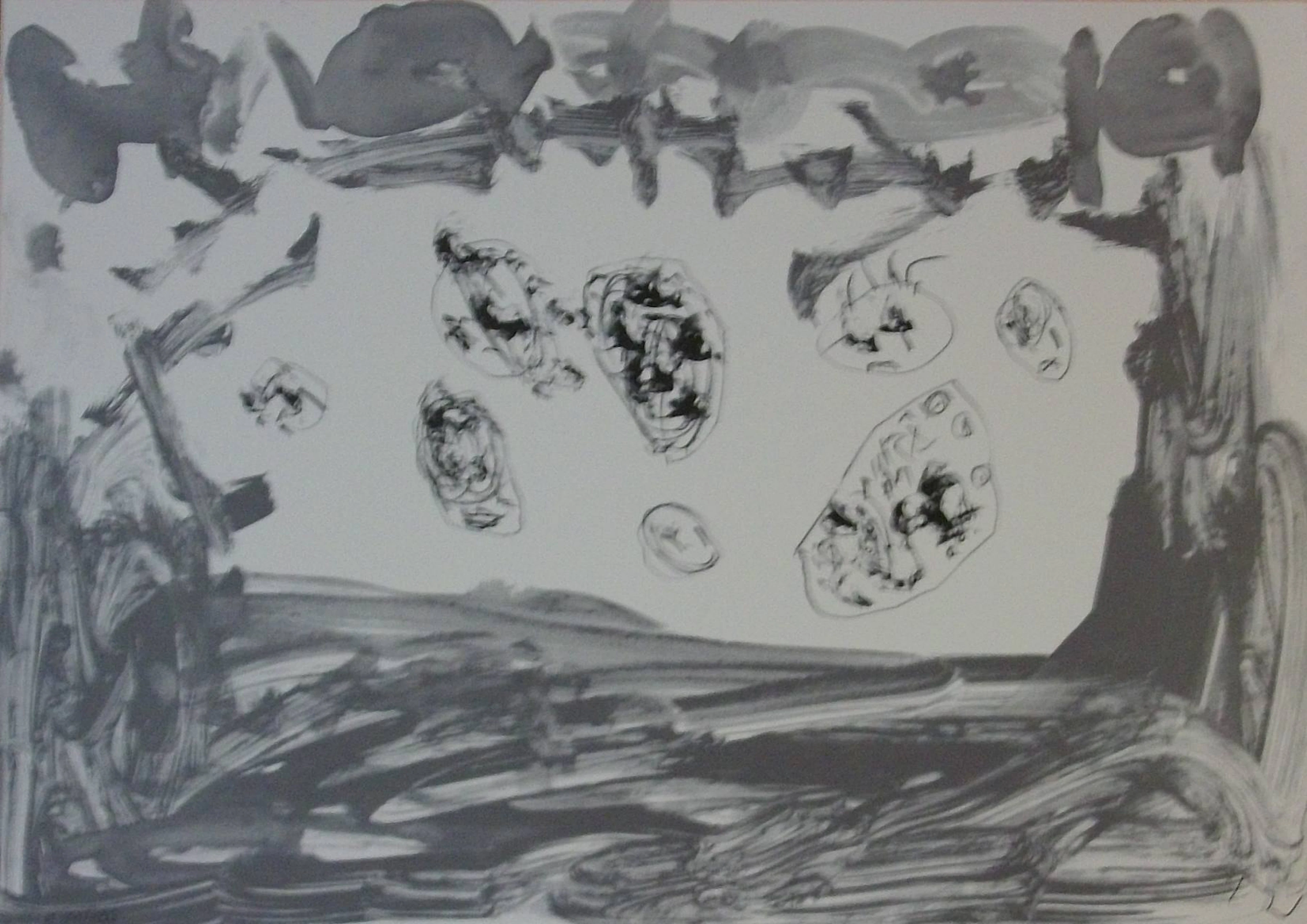 Anton Lamazares. Lithograph “Eran mais ca un” 2000. Certificate of