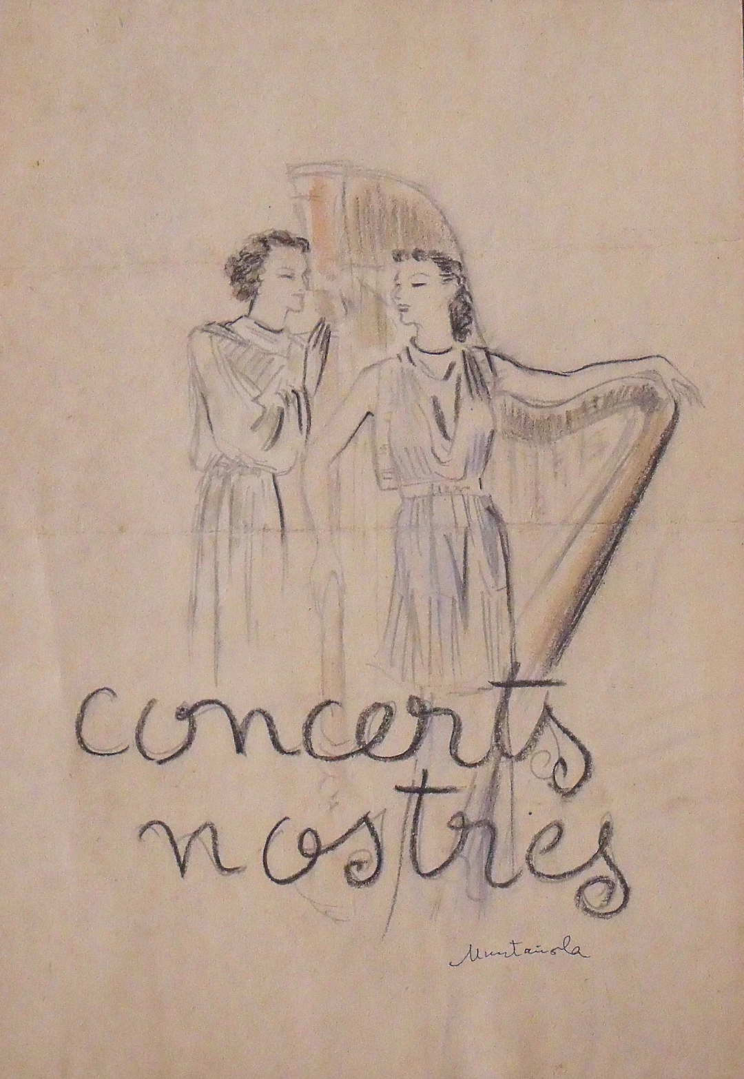 Joaquim Muntañola. I draw pencil and color ”Concerts nostres”. Hand