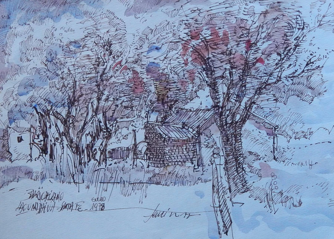 Carlos Enrique Lencinas Gómez. Watercolor and ink on paper. “Laguna